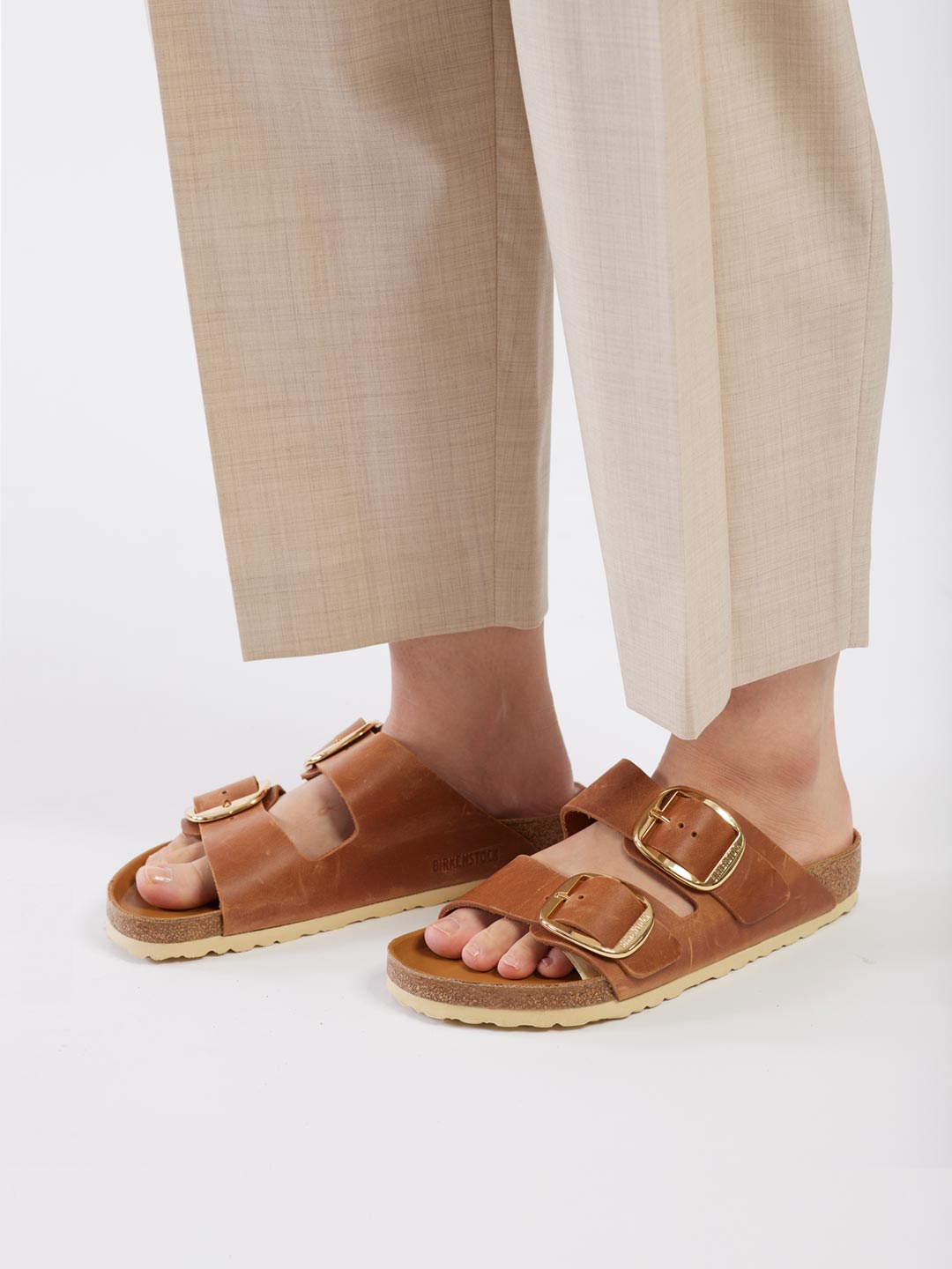 Arizona Big Buckle Sandals - Brown