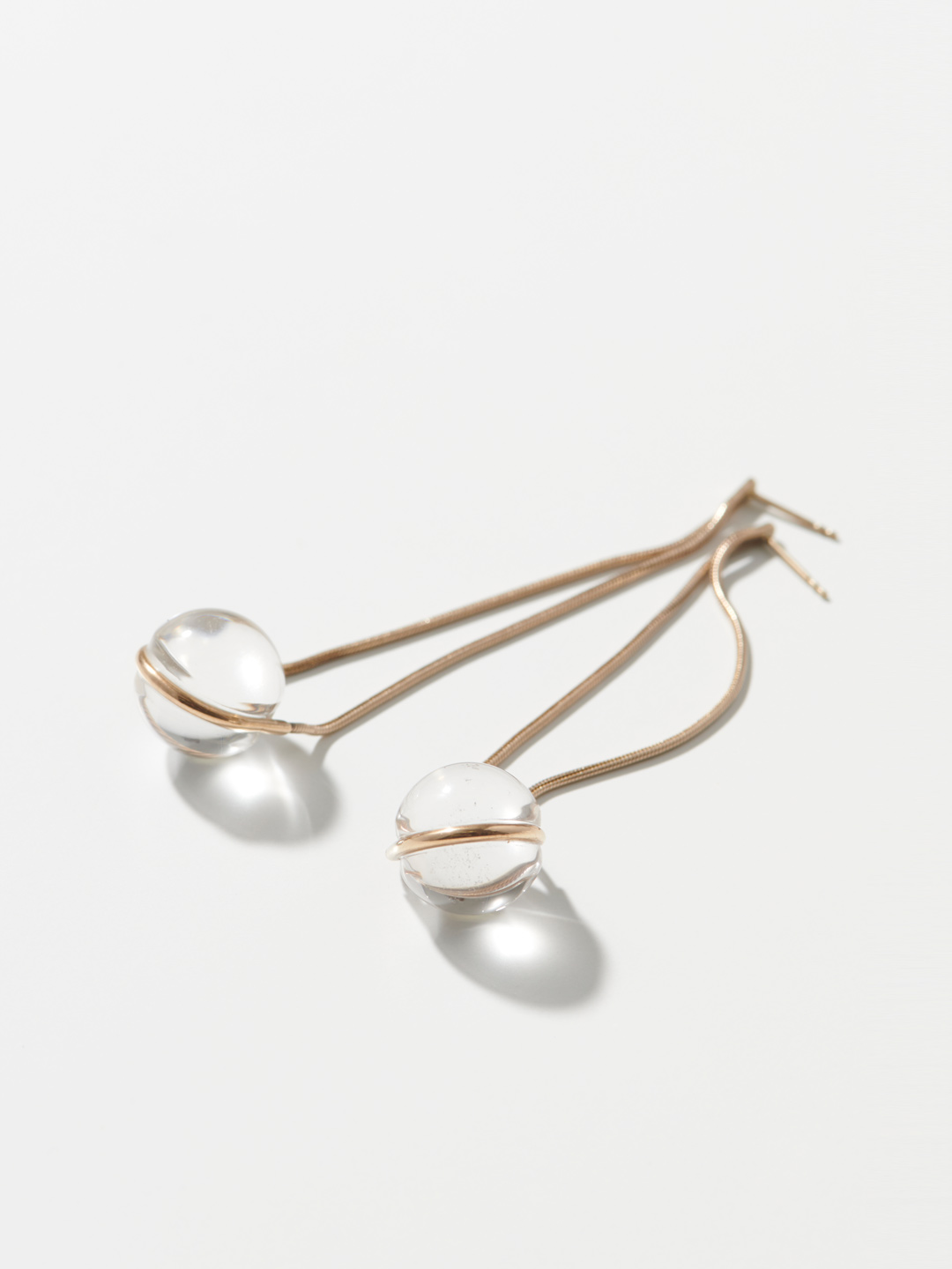 Lunar Drops Pierced Earrings - Yellow Gold