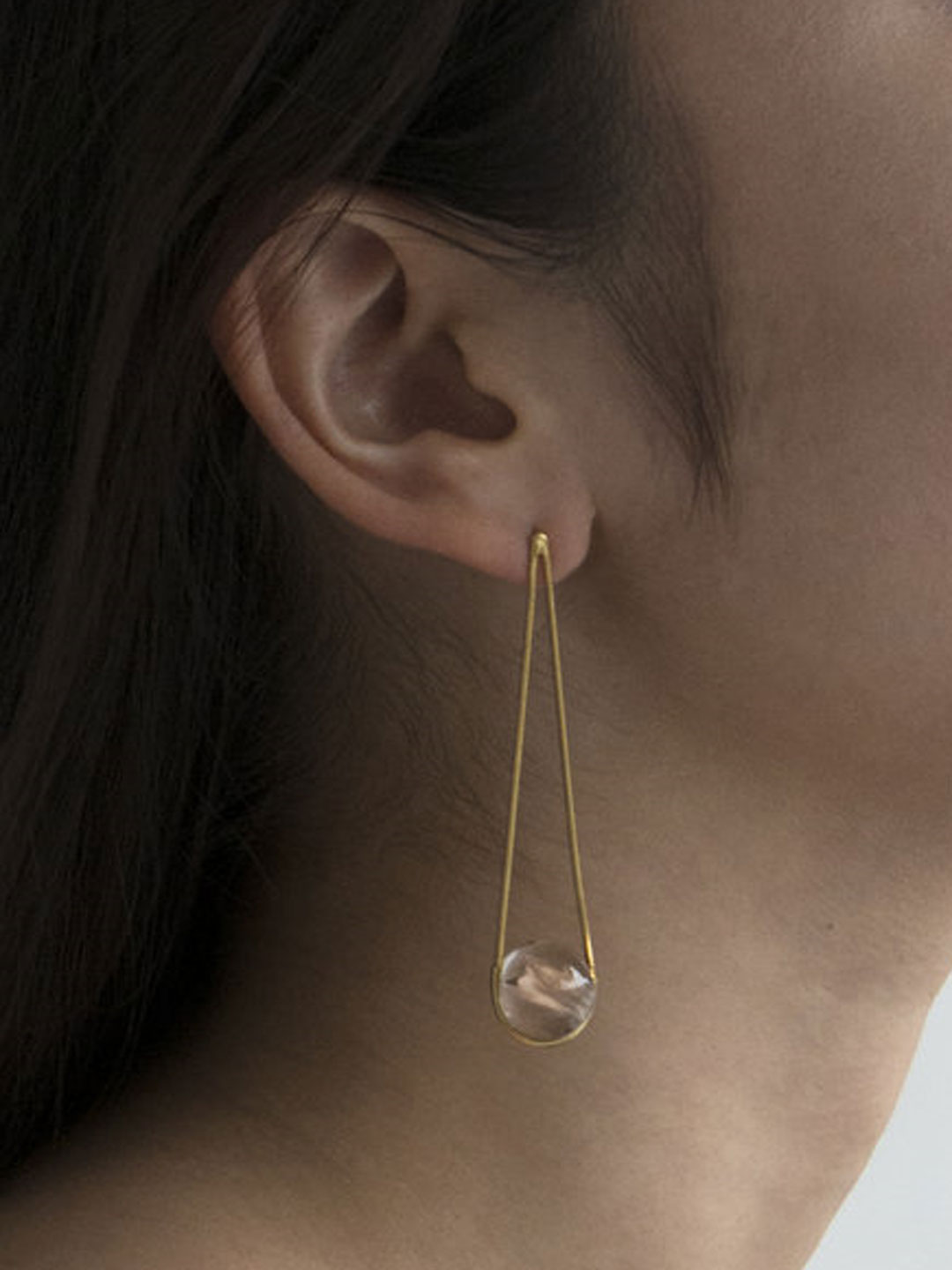 Lunar Drops Pierced Earrings - Yellow Gold
