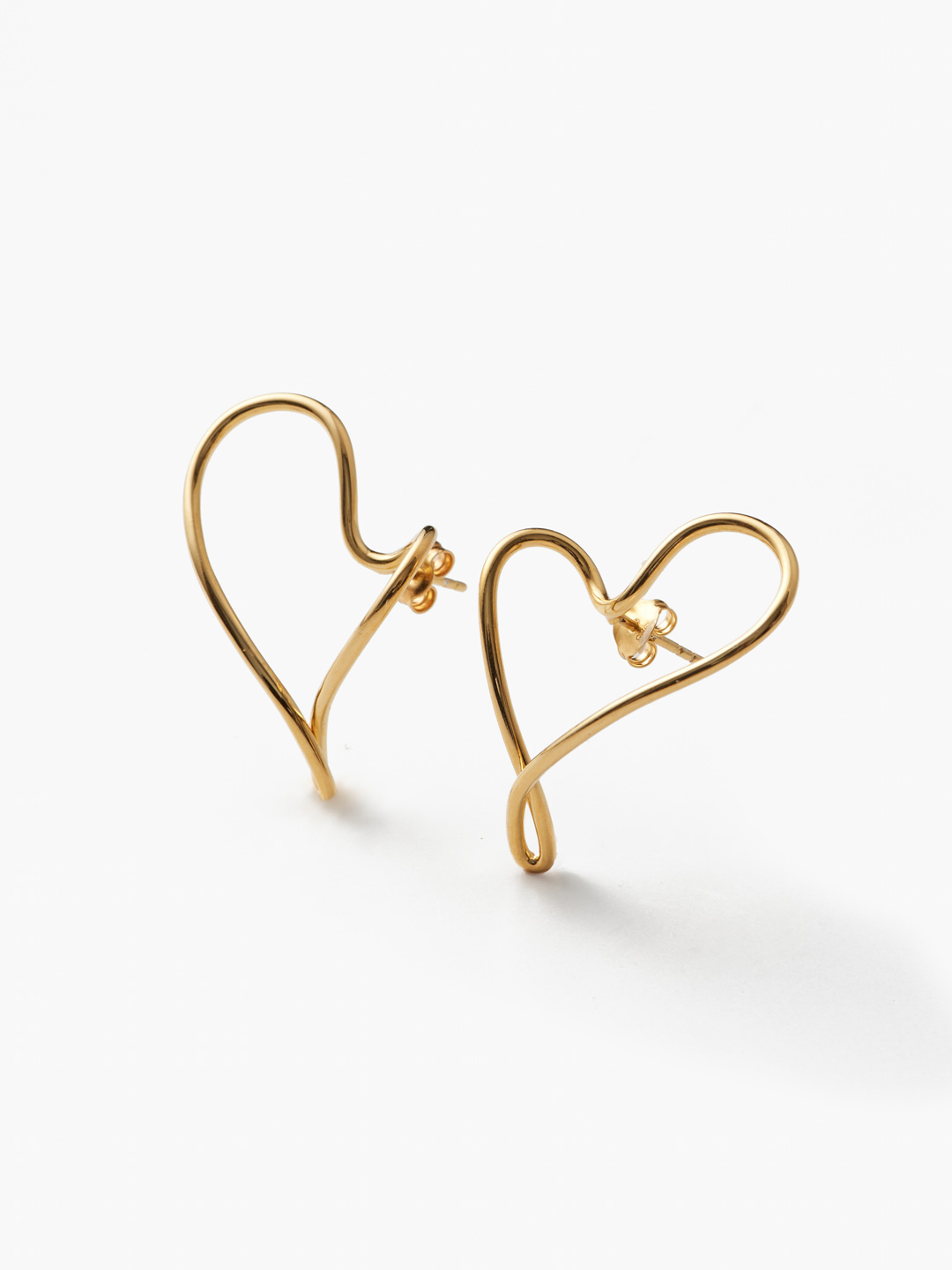 Dancing Hearts Pierced Earring - Gold