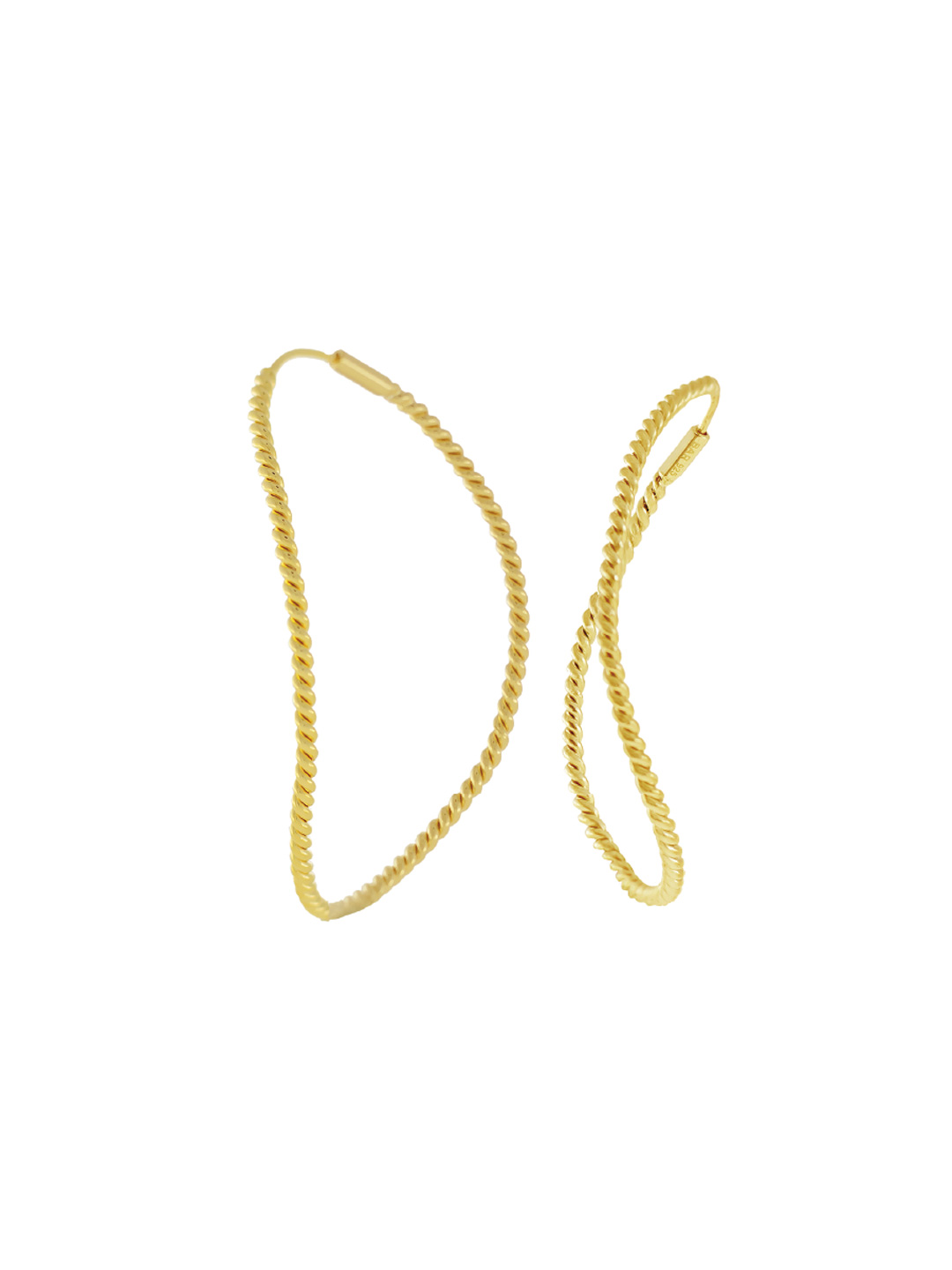 Twisted Contour Pierced Earrings - Gold