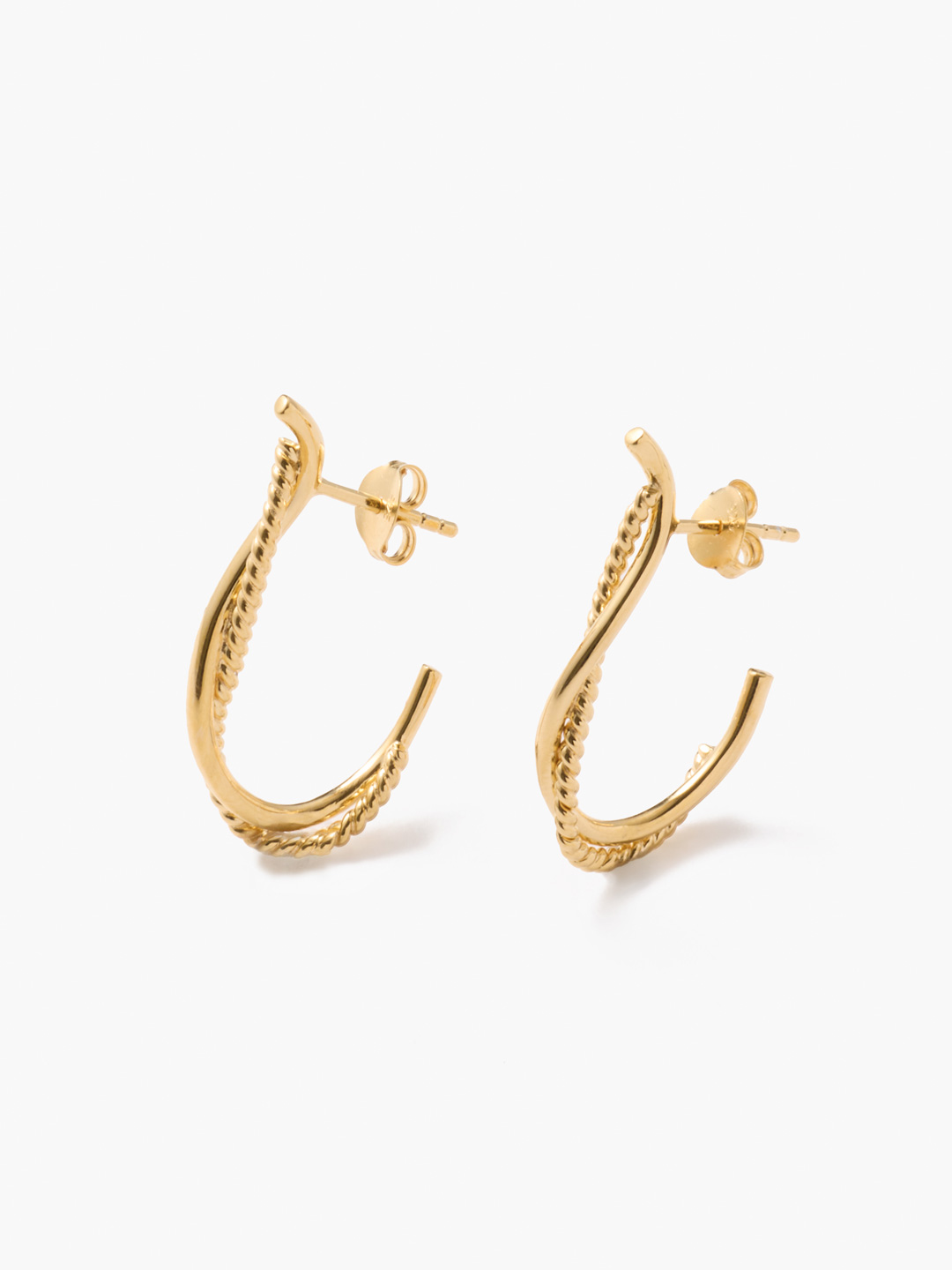 Contra Pierced Earrings - Gold