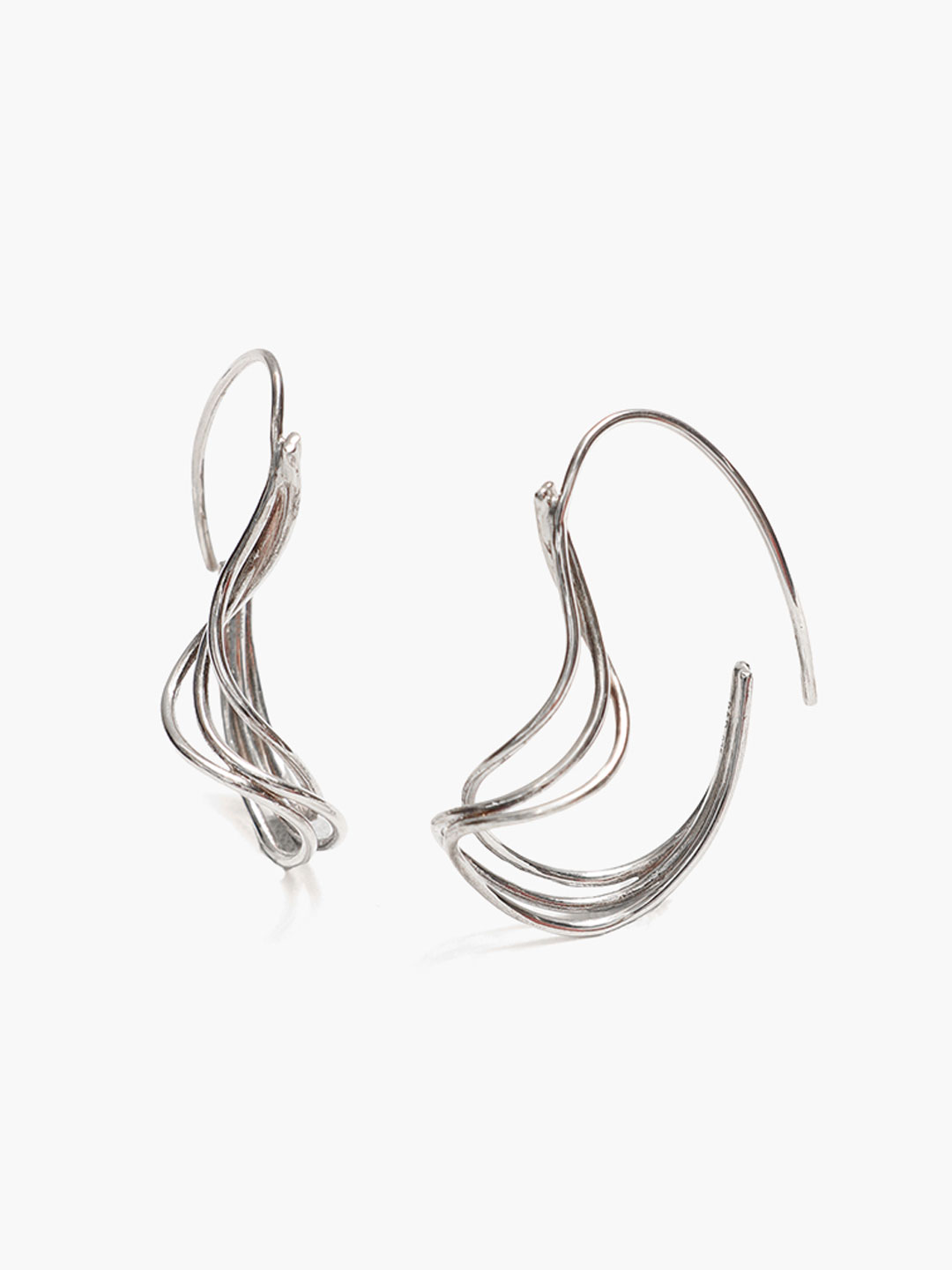 Silent Dance Pierced Earrings - Silver
