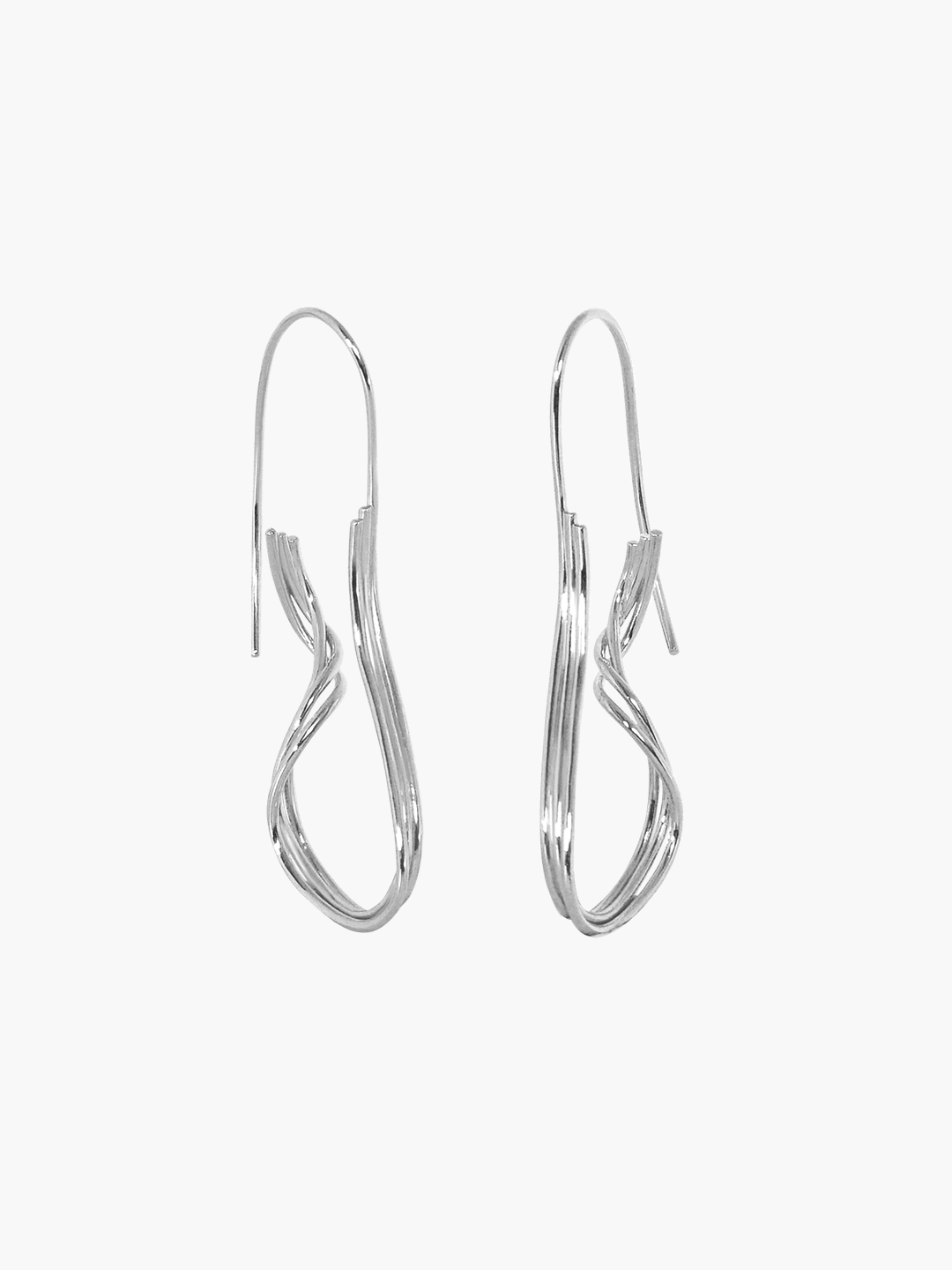 Traced Steps Pierced Earrings - Silver