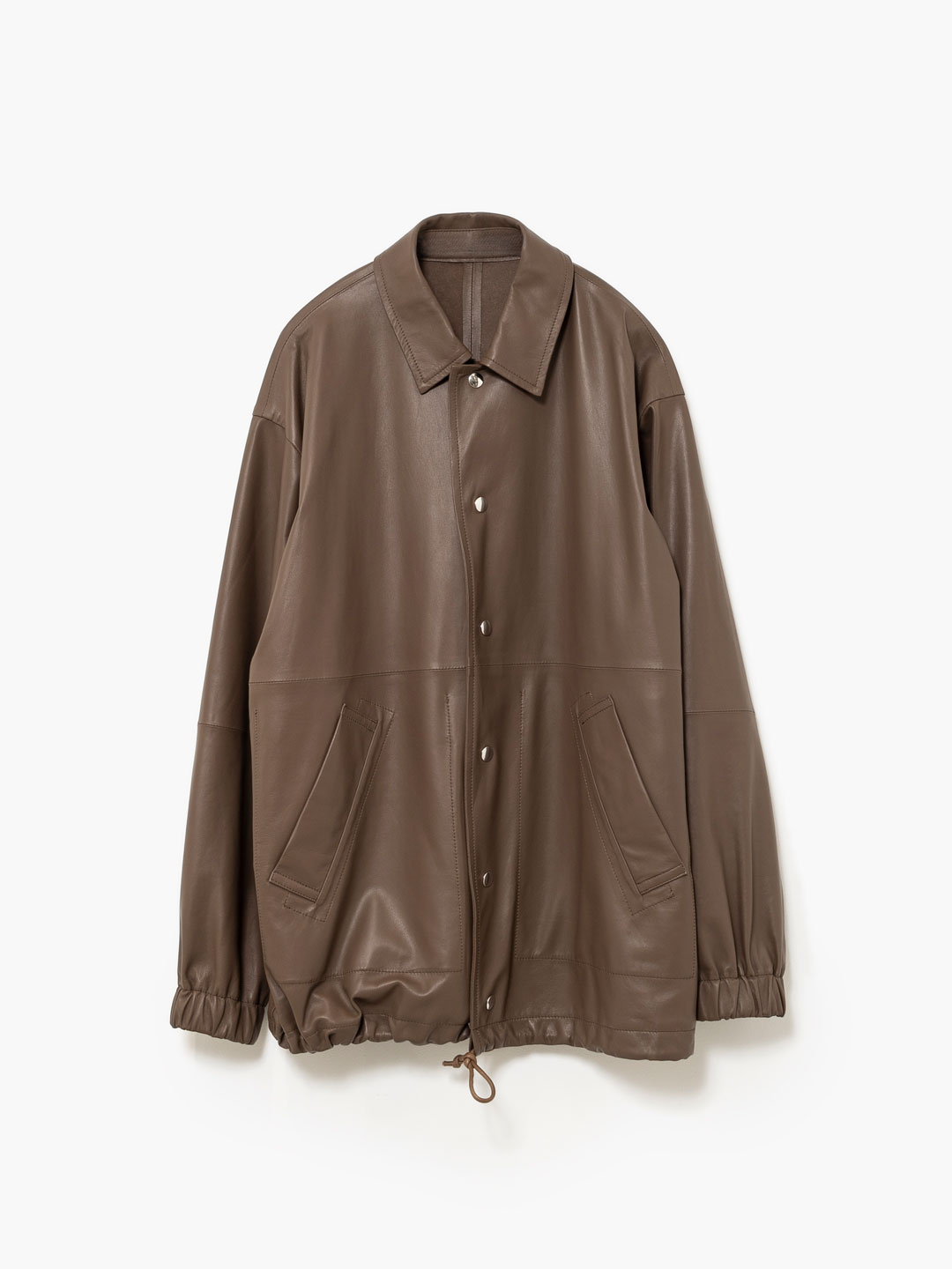 Lamb Leather Coach Jacket - Taupe