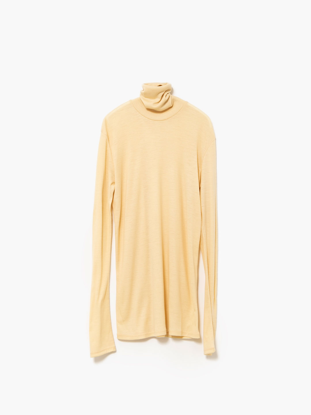 別注 Fine Wool Circular Rib High Neck - Yellow
