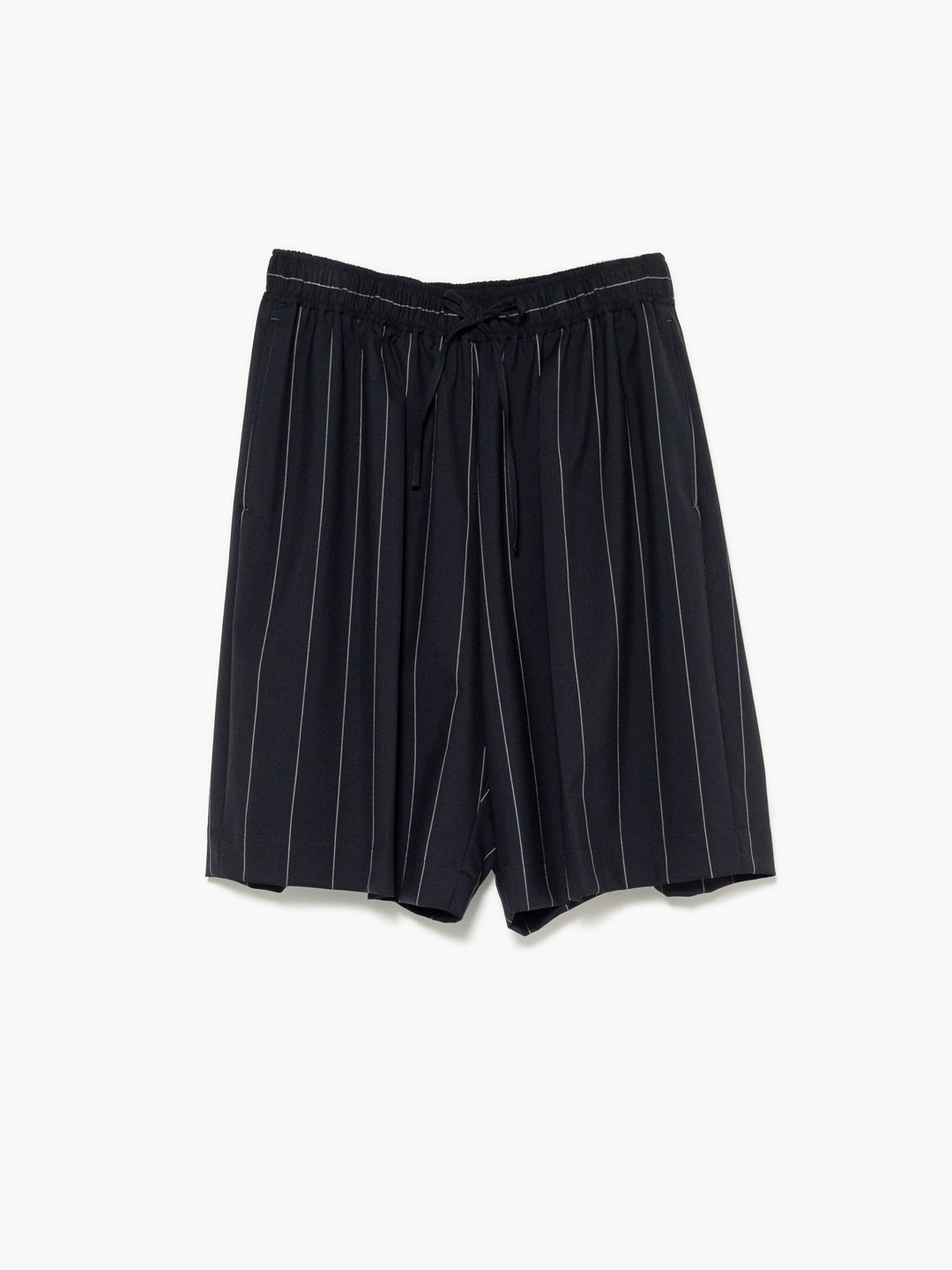 Wool Extra Wide Shorts - Stripe