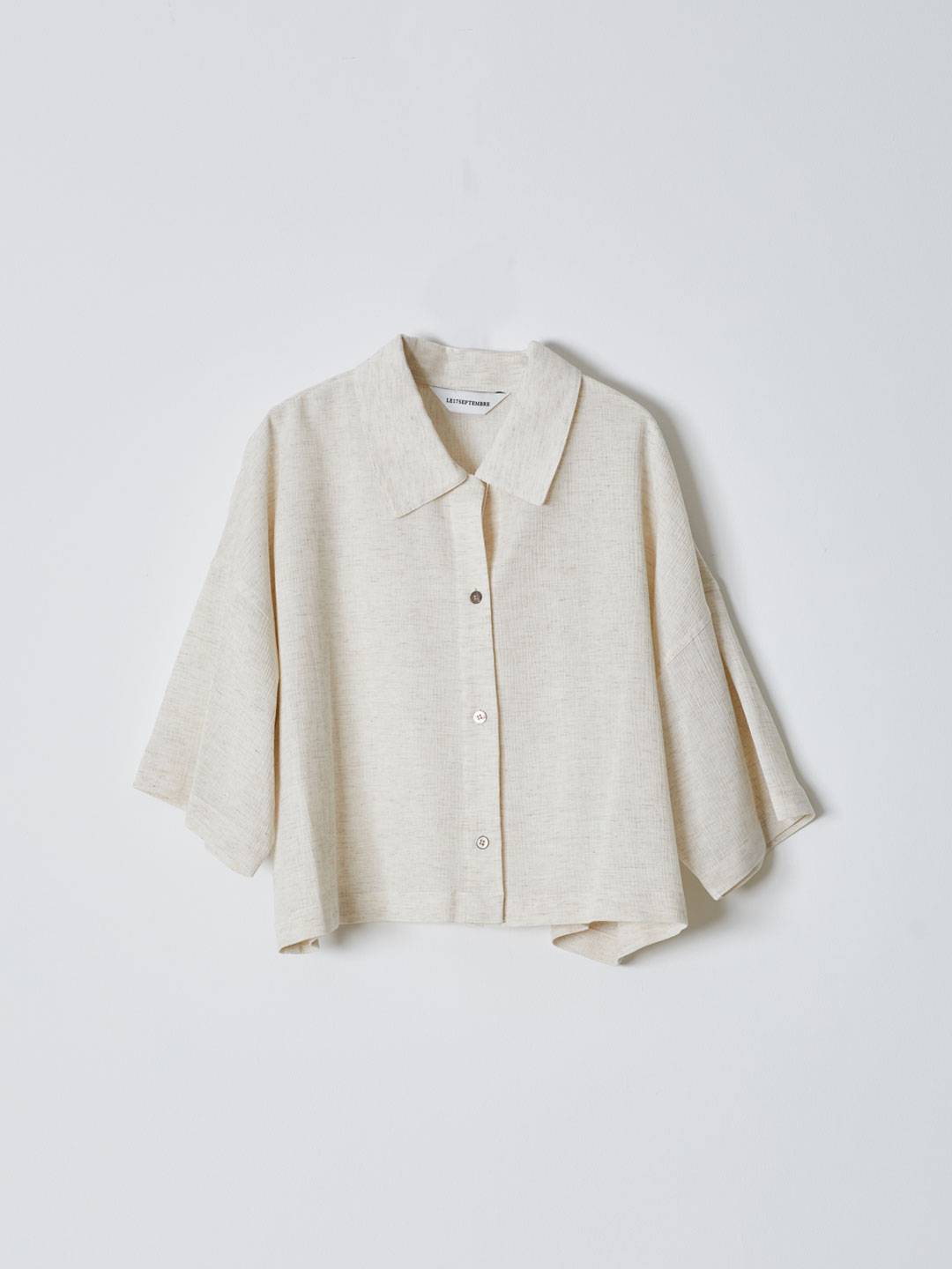 Collar Crop Shirt - Ivory