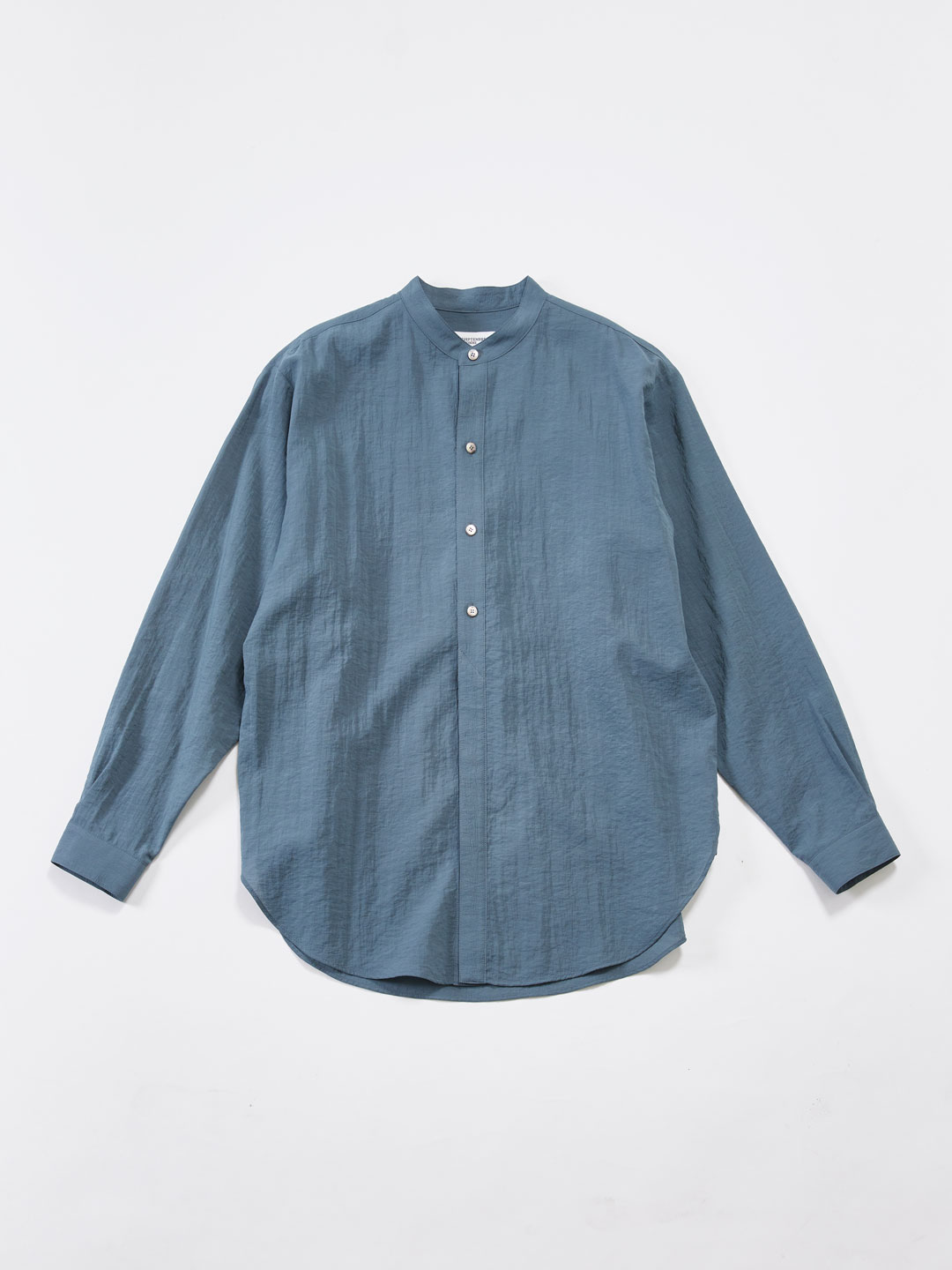 Band Collar Shirt - Blue