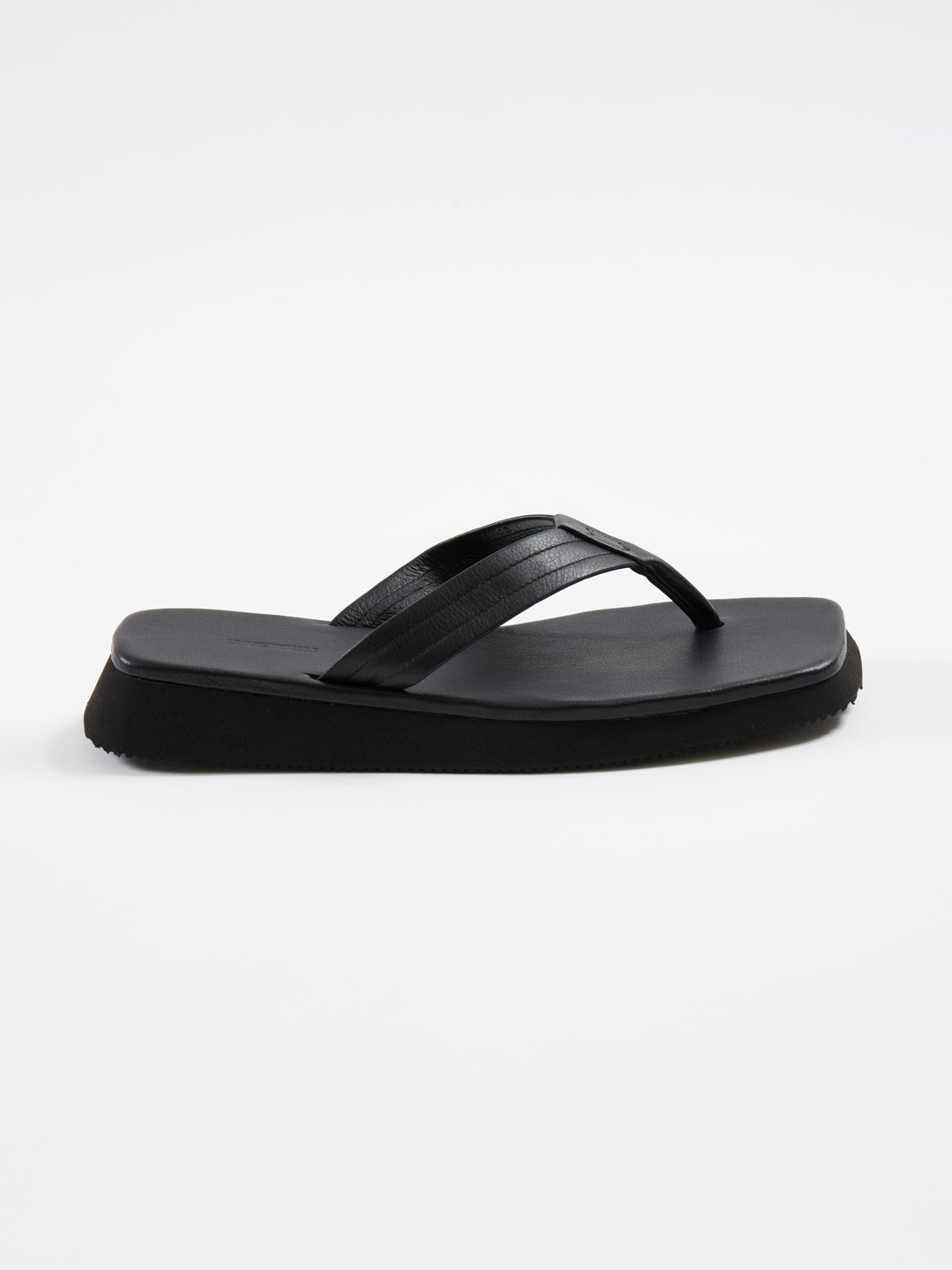 Leather Flip Flops - Black