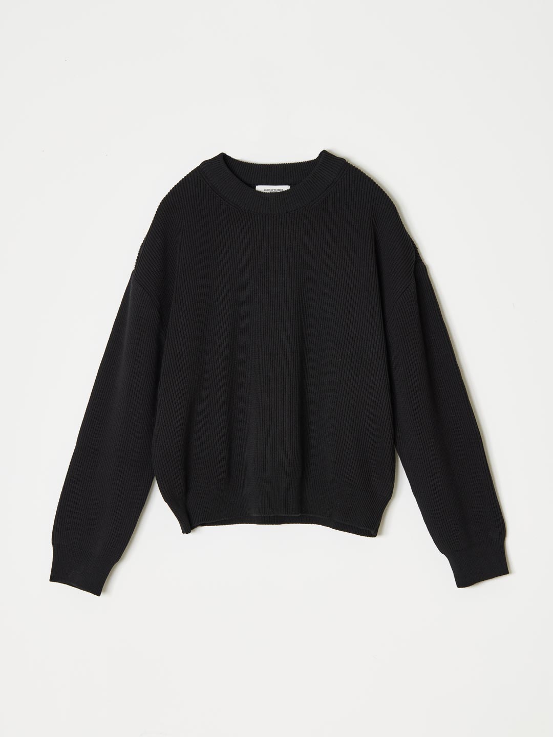 Cotton Knit Pullover - Black