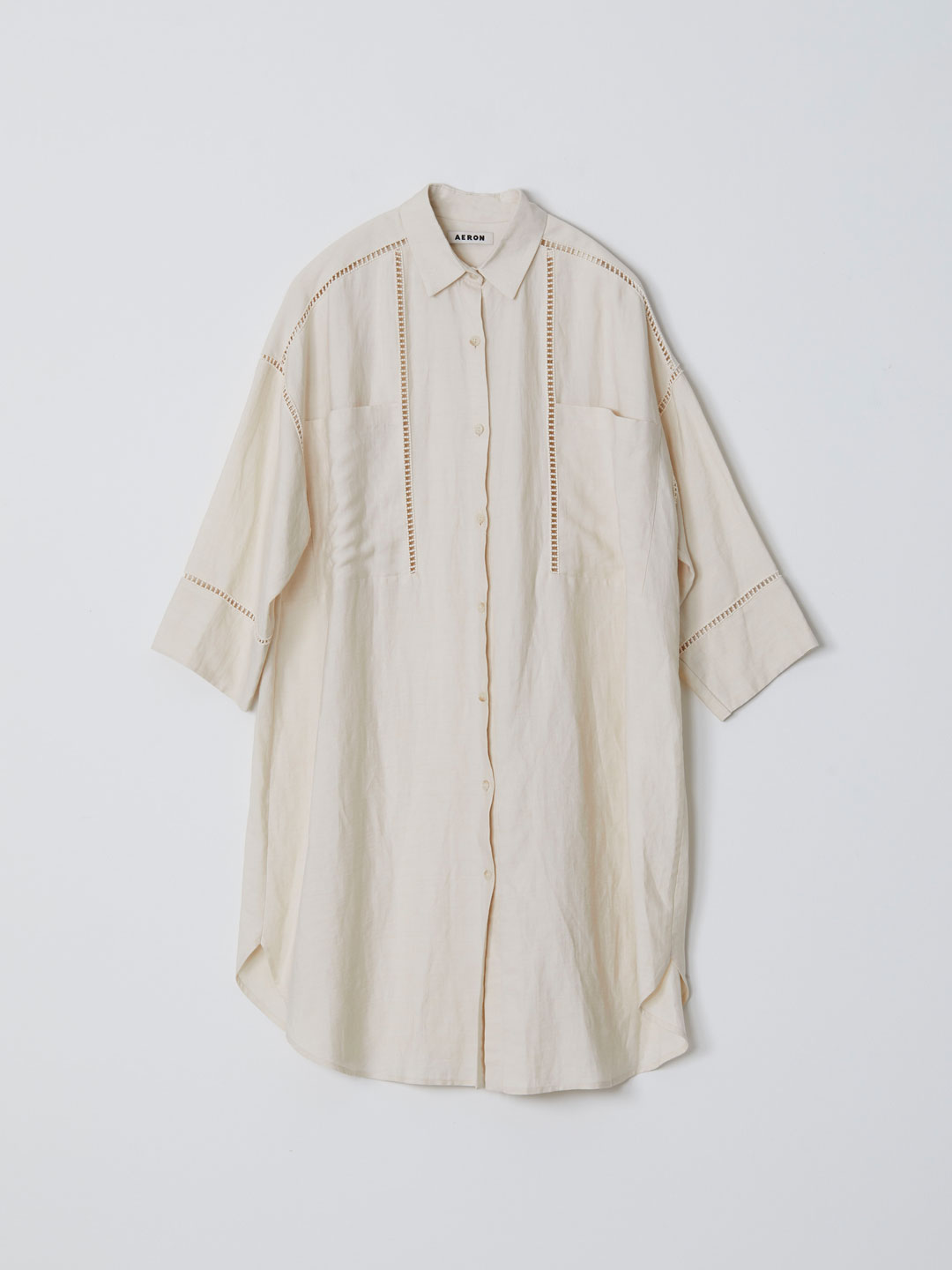VIENNA / Oversized Shirt Dress - Beige