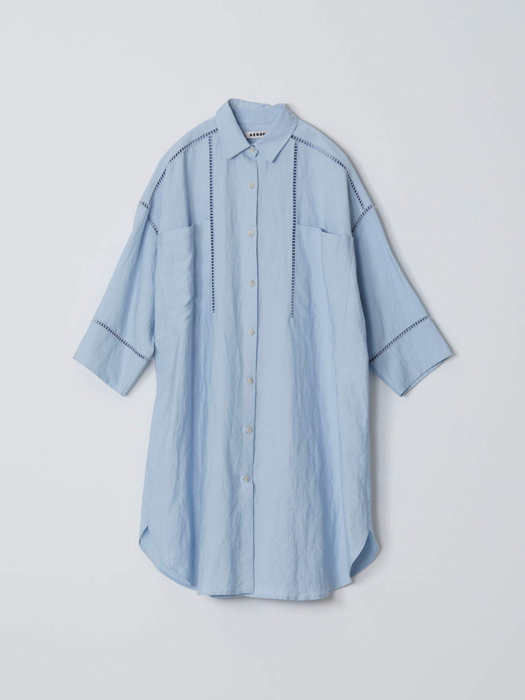 VIENNA / Oversized Shirt Dress - Blue