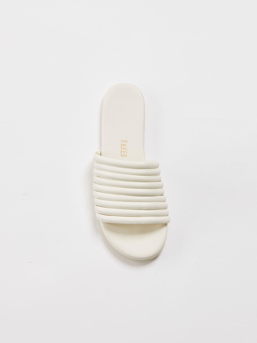 CARO Nine Straps Flat Sandals - Cream/White