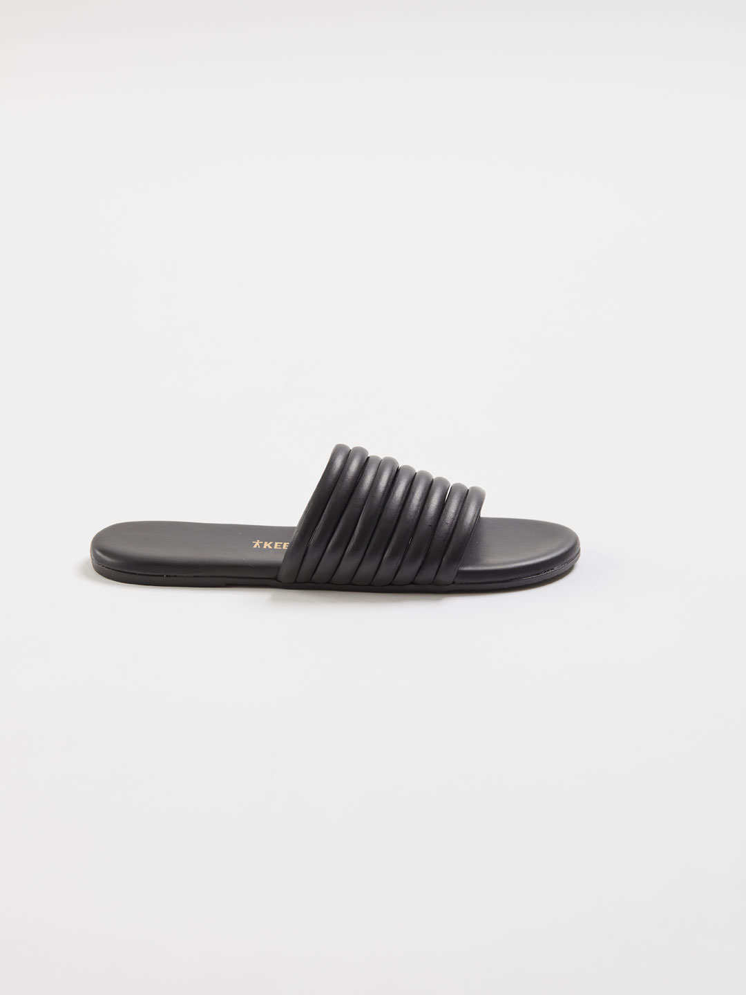 CARO Nine Straps Flat Sandals - Black