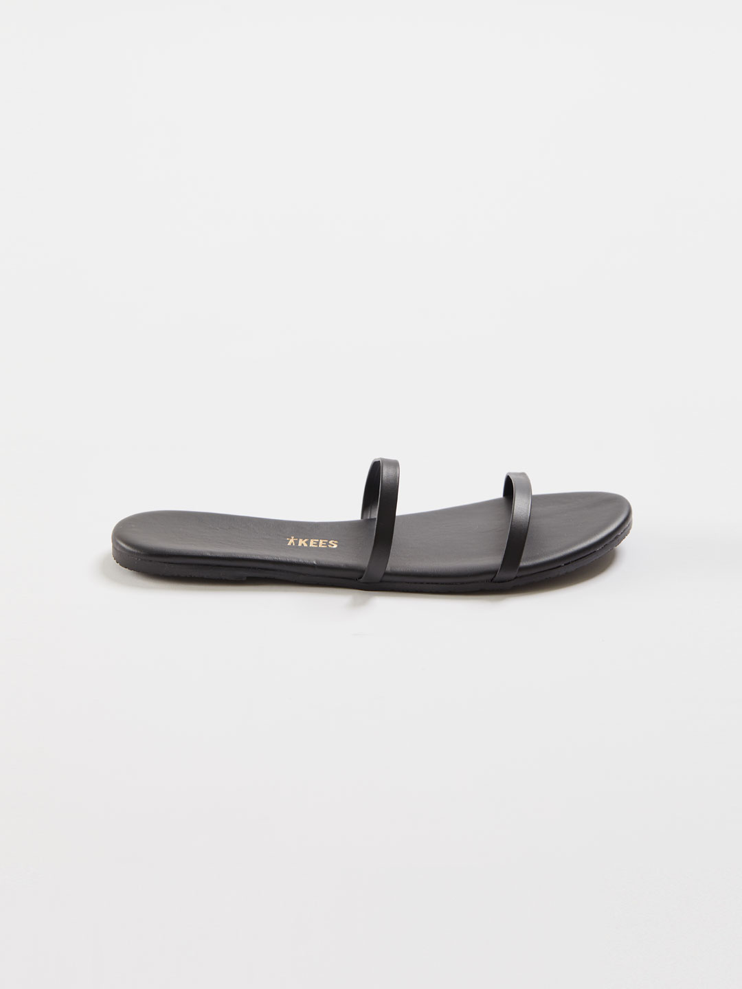 GEMMA Two Strap Flat Sandals - Sable/Black