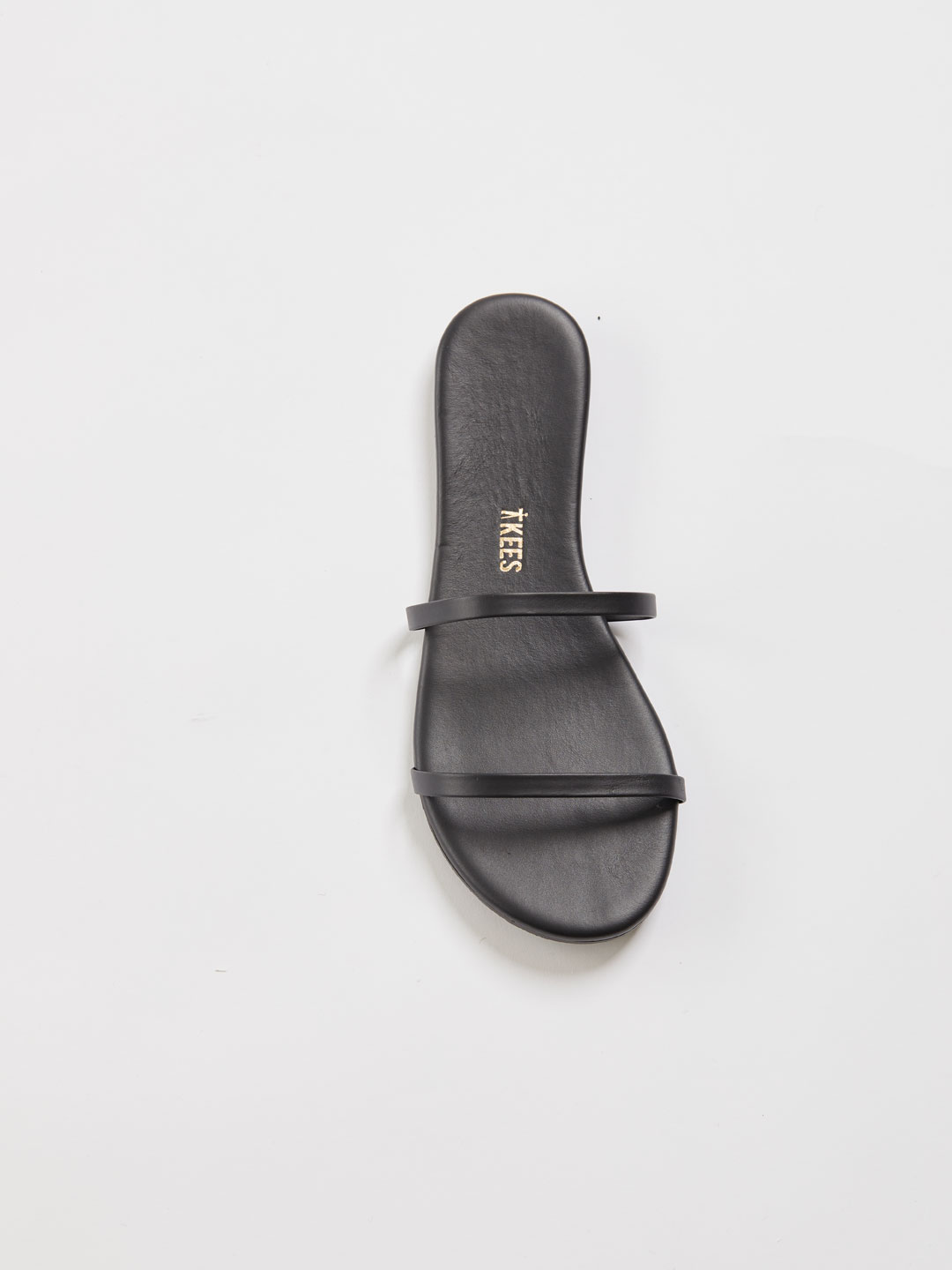 GEMMA Two Strap Flat Sandals - Sable/Black