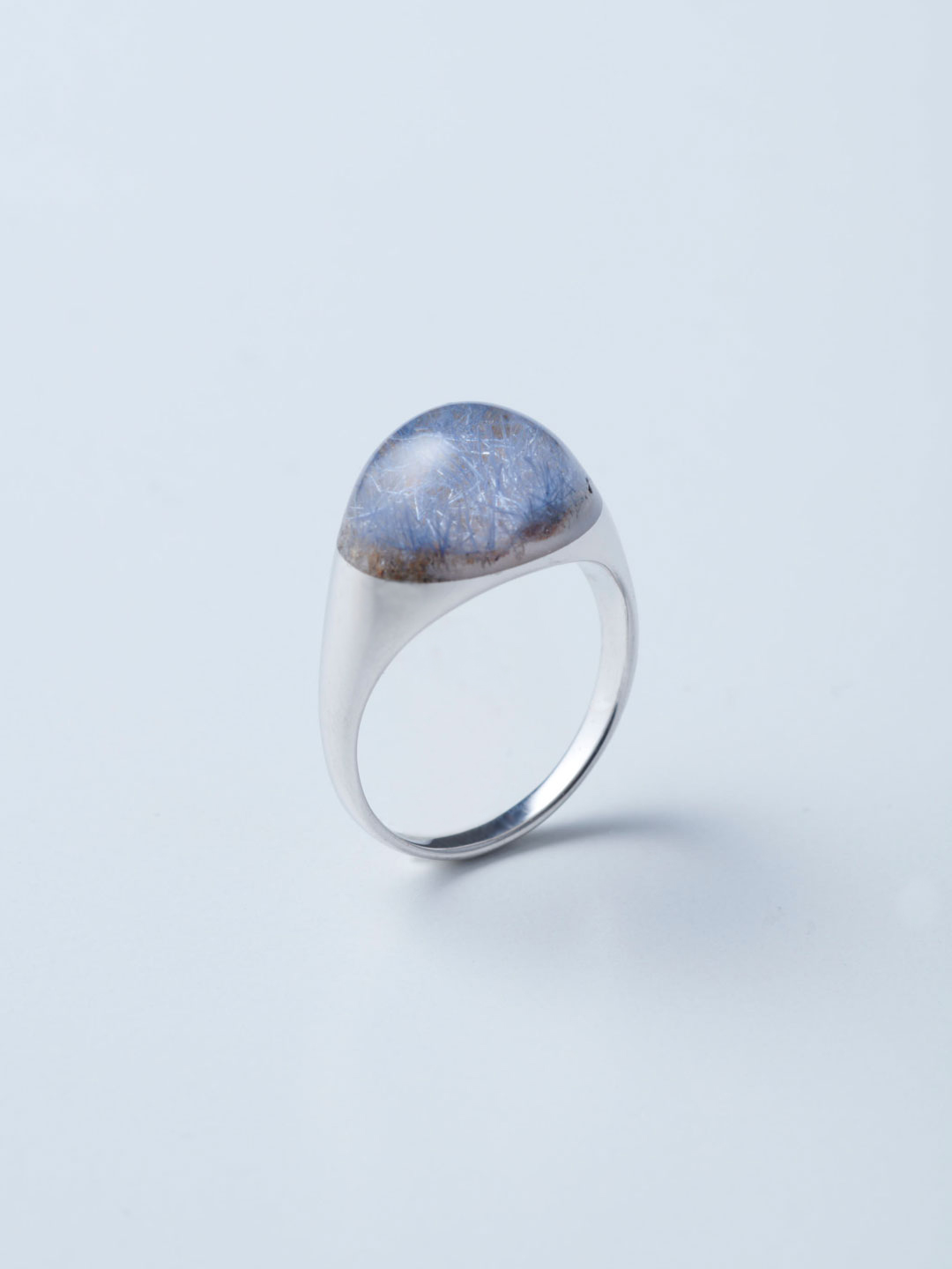 Rock Ring Mini No.2 / Dumortierite In Quartz - Silver