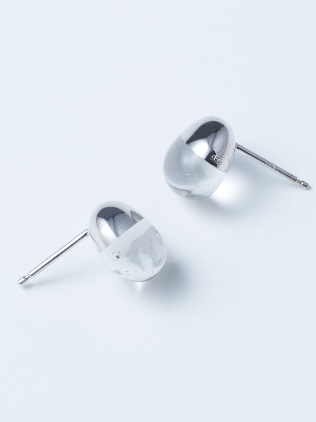 Rock Pierced Earring No.3 Pair / Quartz Himalaya - White Gold