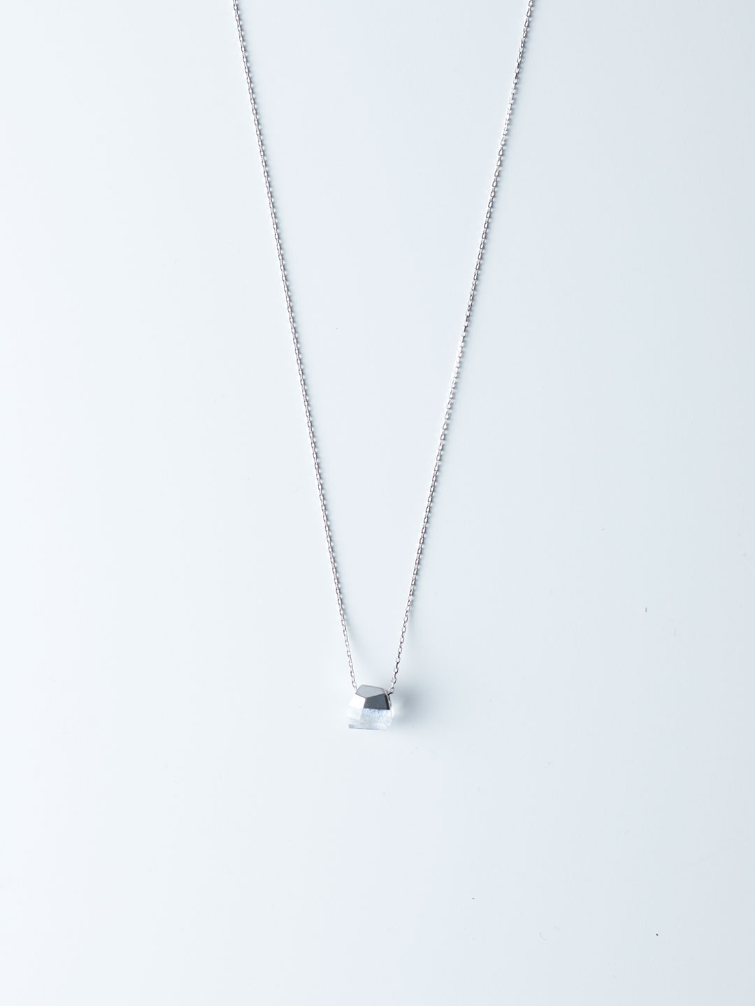 Rock Necklace No.1 / Dumortierite In Quartz - White Gold