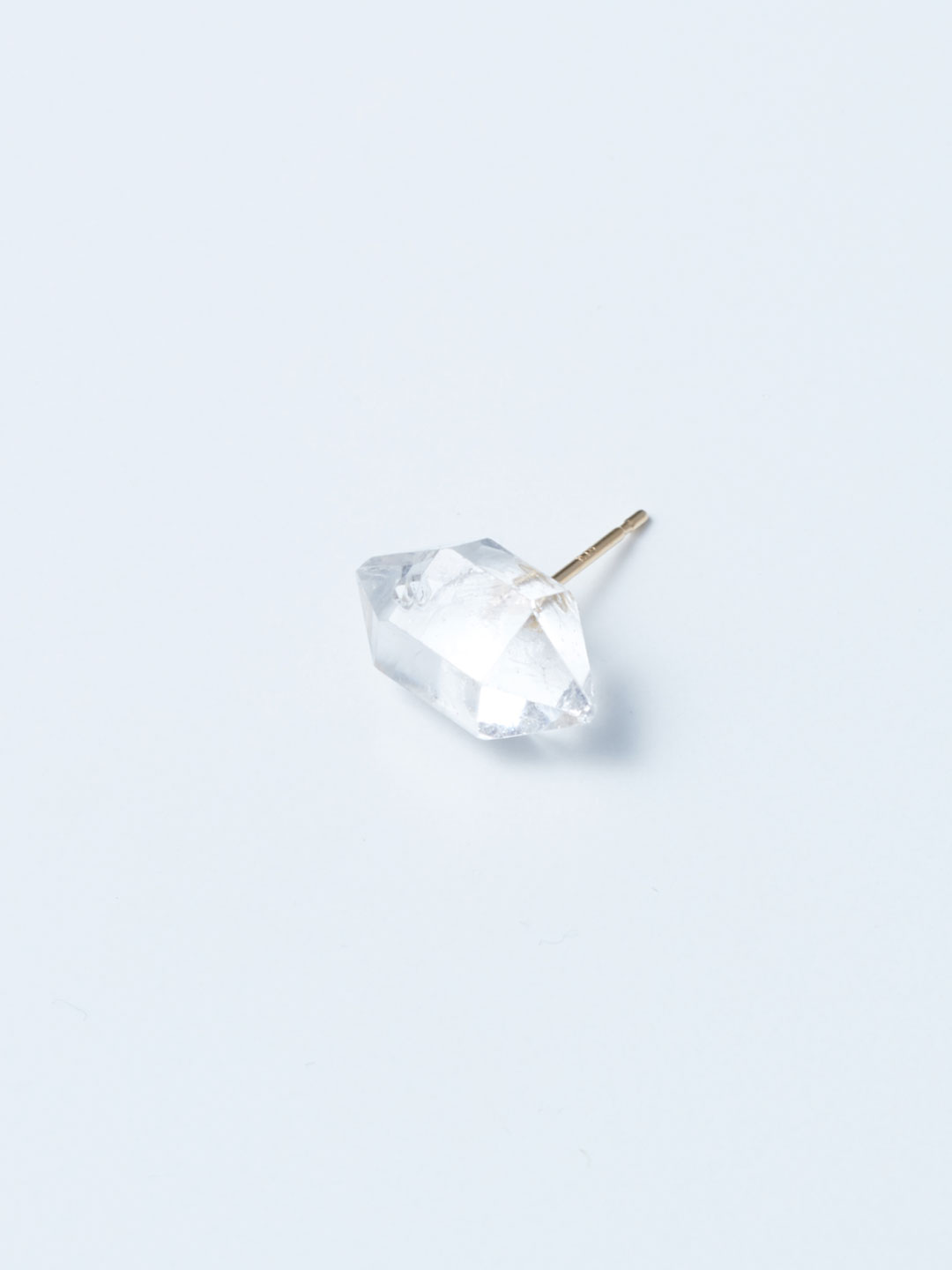 Rough Stone Rock Piercing No.6 / Diamond Quartz - Yellow Gold