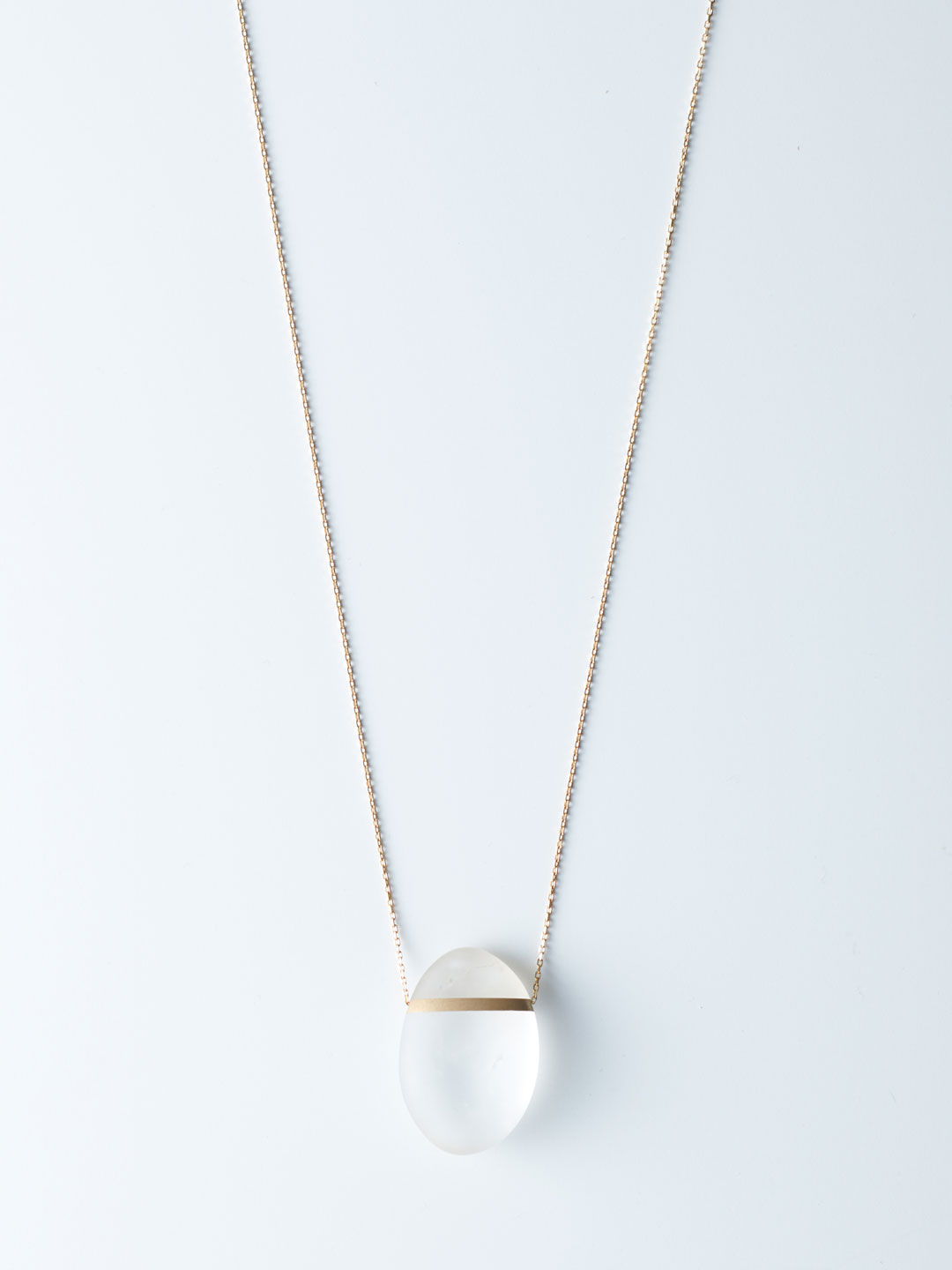 Round Series Necklace No.2 / Quartz - Yellow Gold