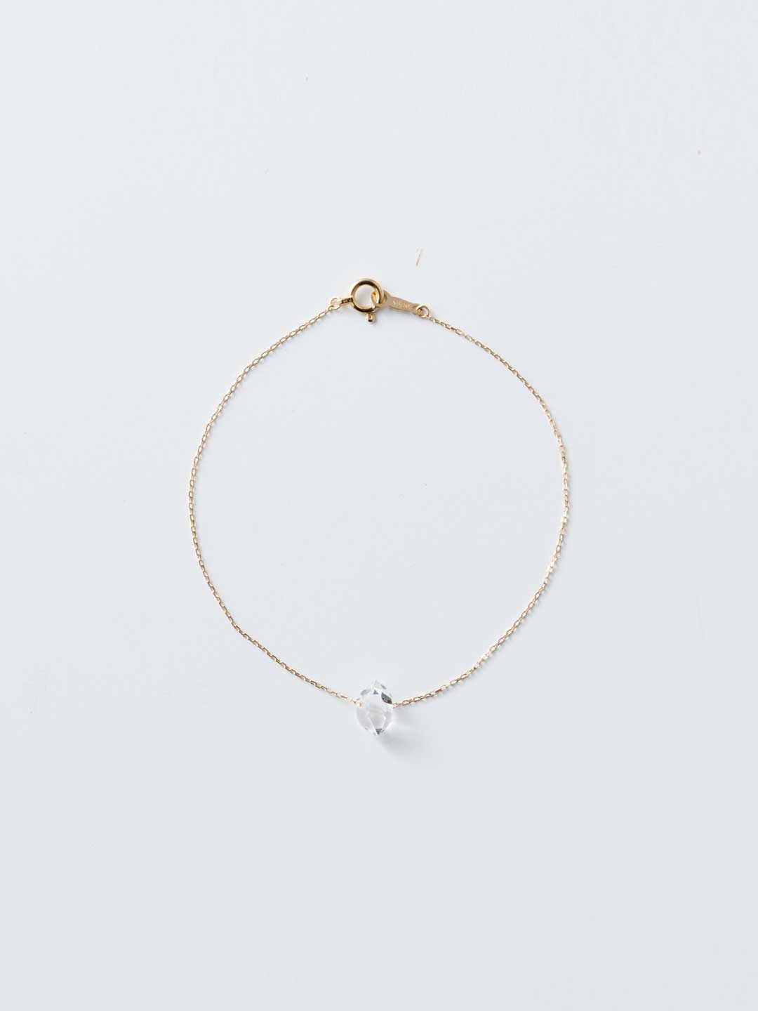 Rough Stone Loop Bracelet / Diamond Quartz - Yellow Gold