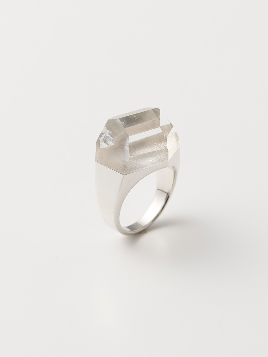 Rock Ring L No.1-7 / Quartz Himalaya - Silver