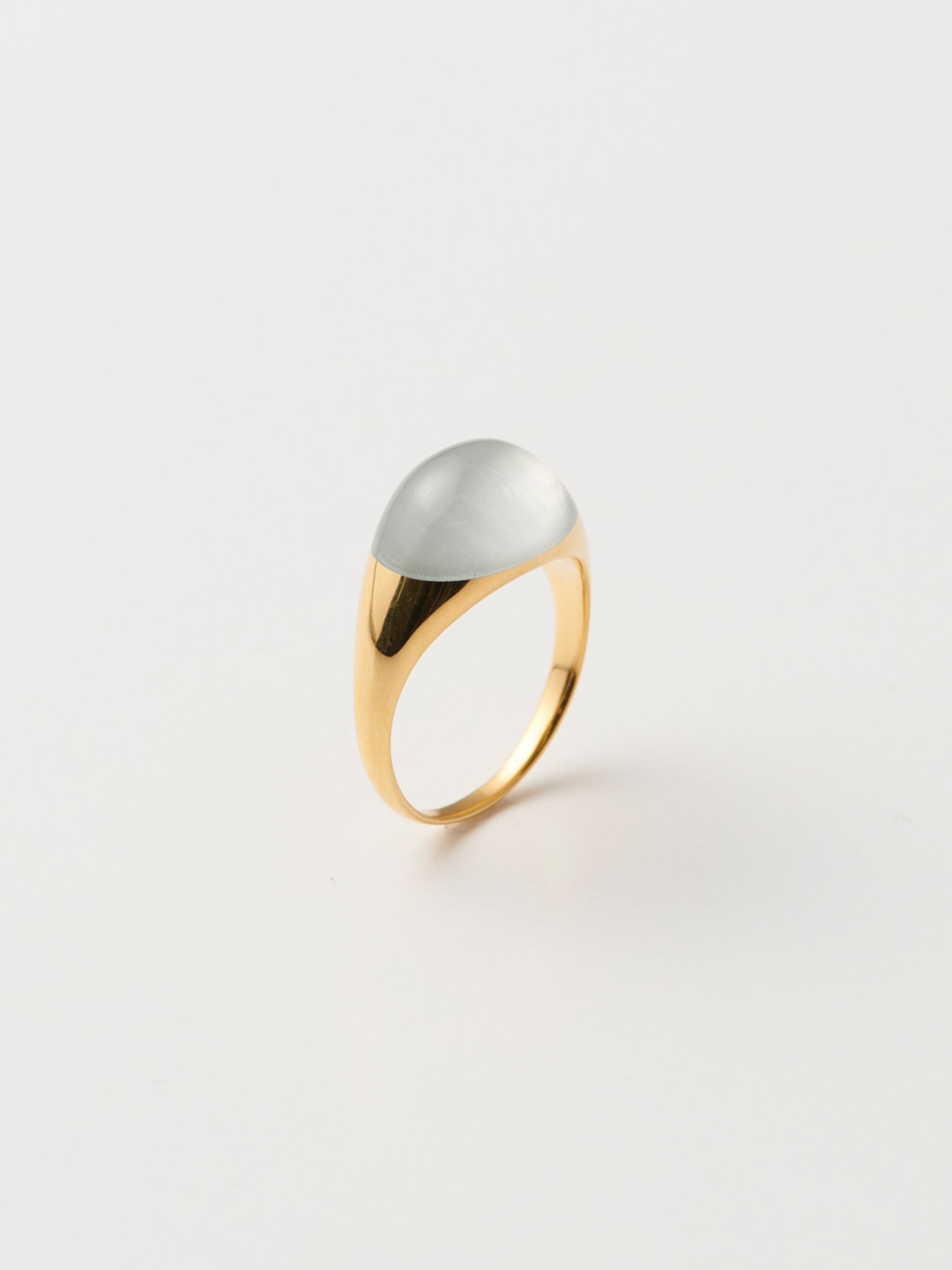 Rock Ring Mini No.7 / Aquamarine - Yellow gold
