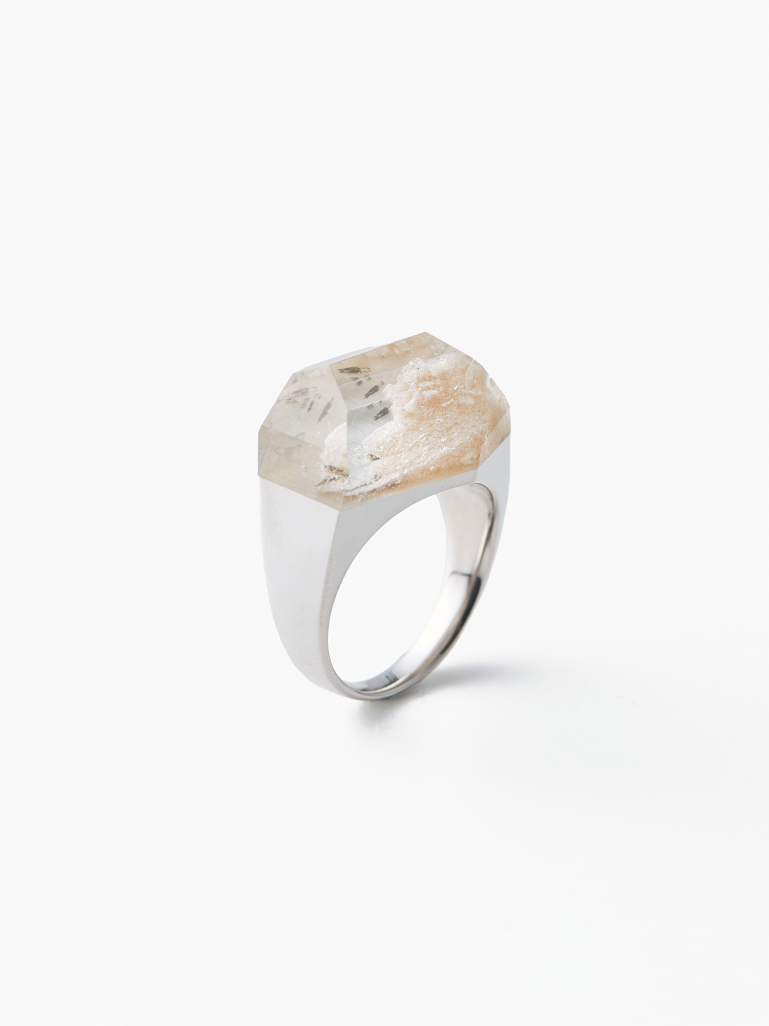 Rock Ring Garden Quartz  - Silver