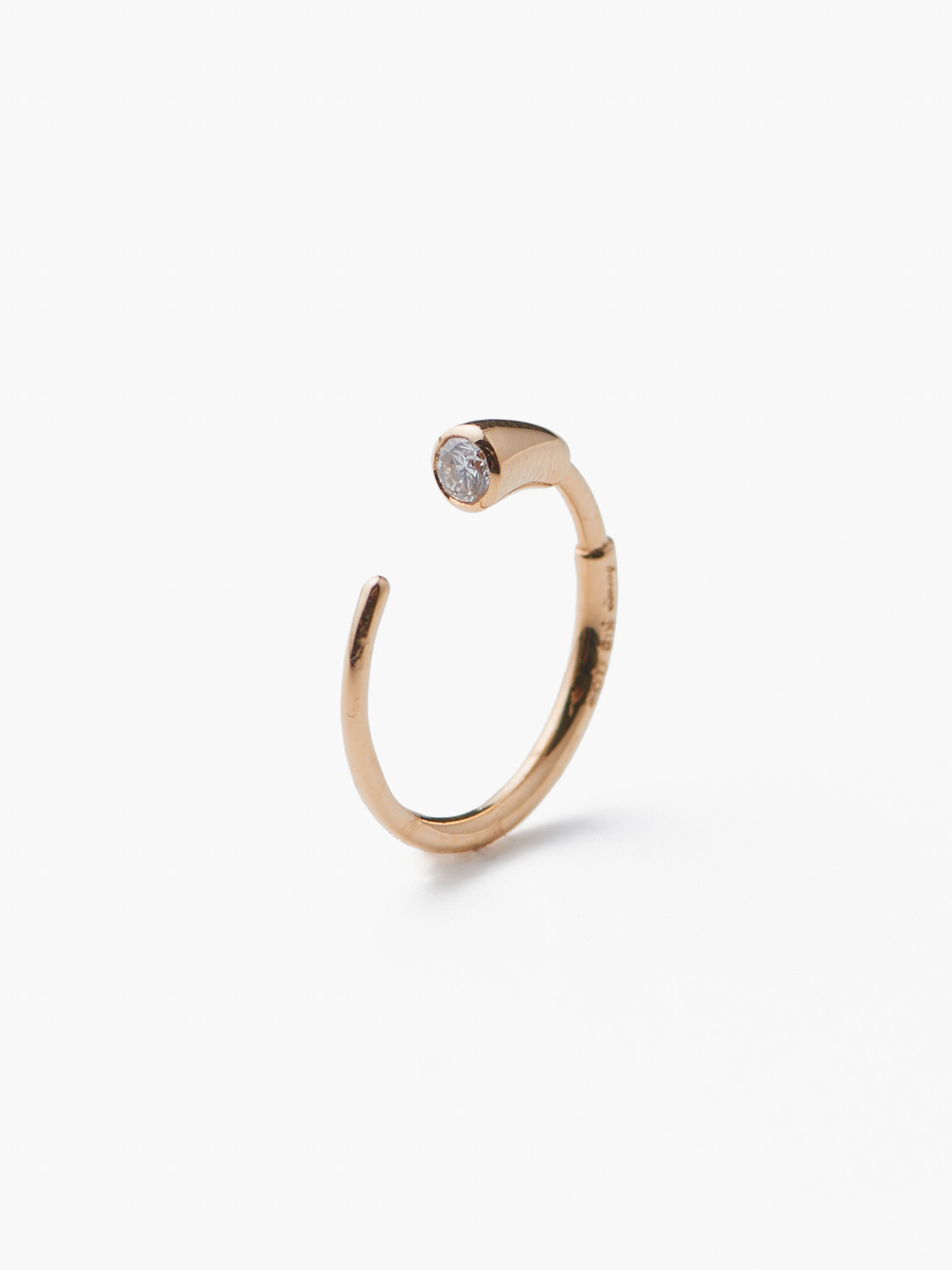 tiny wild / wedge hoop S / With Daiamond - Yellow Gold