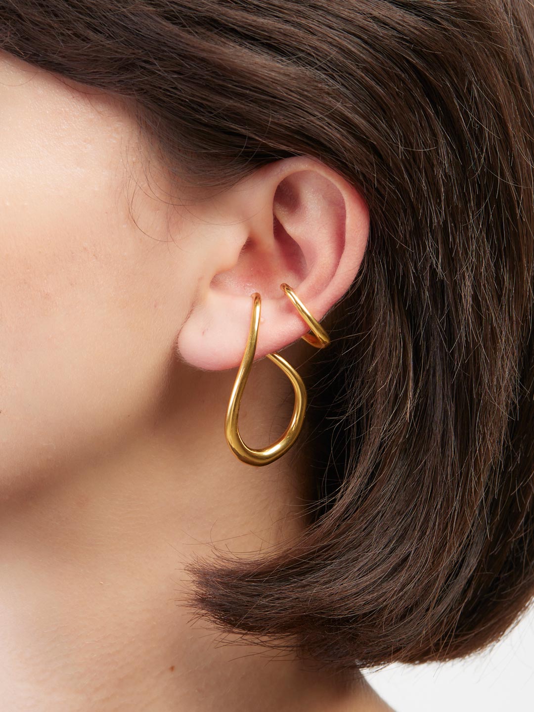 Drop Ear Cuff LEFT - Yellow Gold