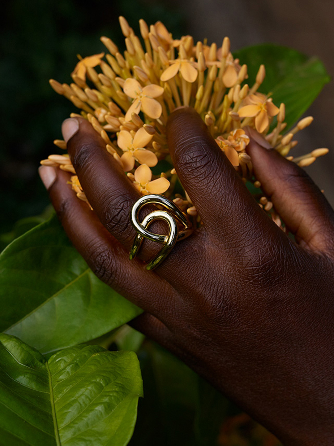 Blaue Ring - Silver/Yellow Gold