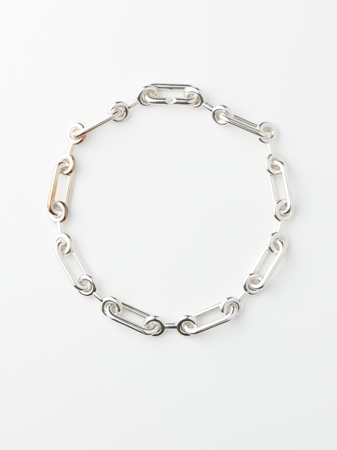 Original Binary Chain Short Necklace - Silver