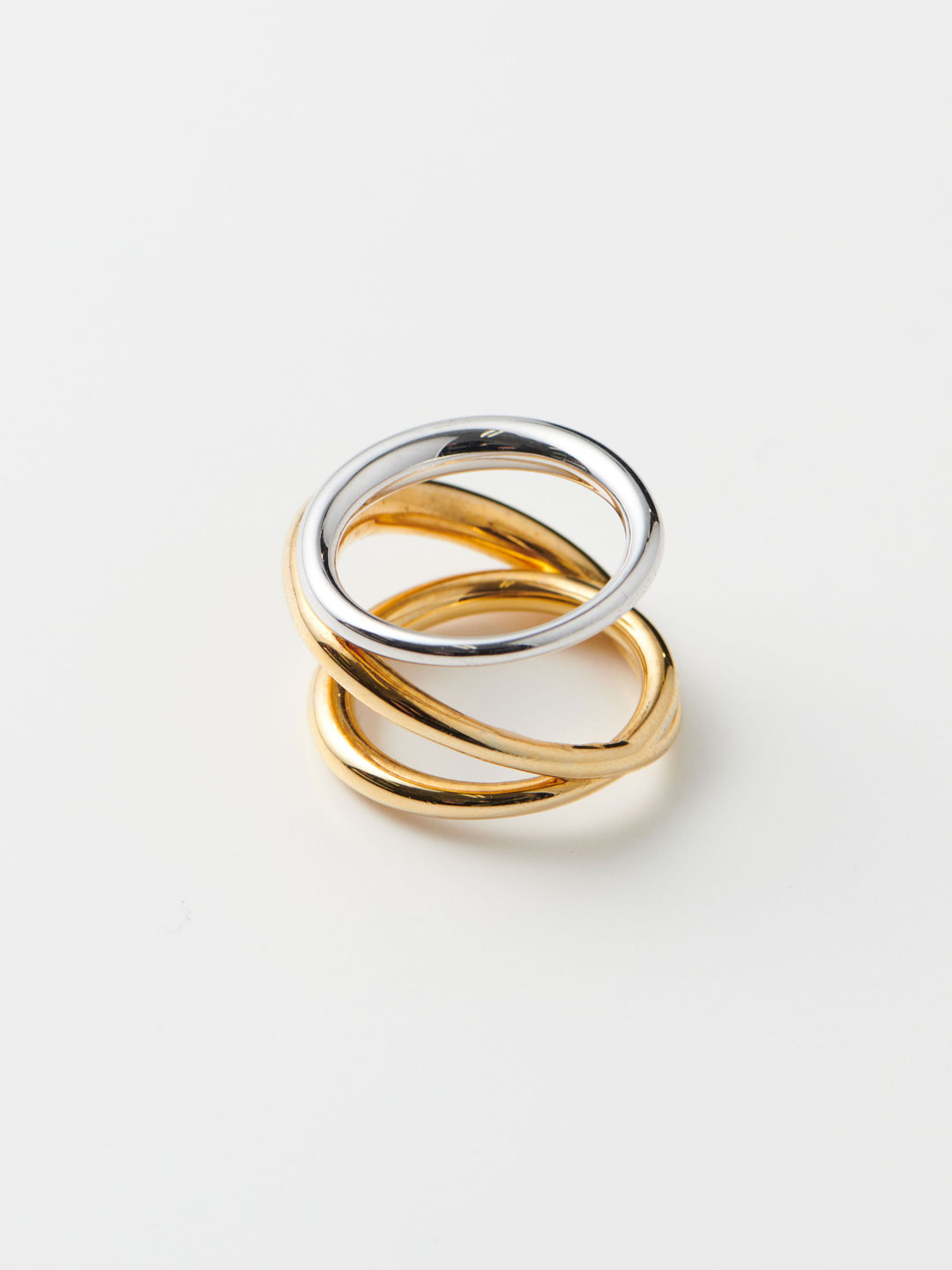 Triplet Ring - Silver/Yellow Gold