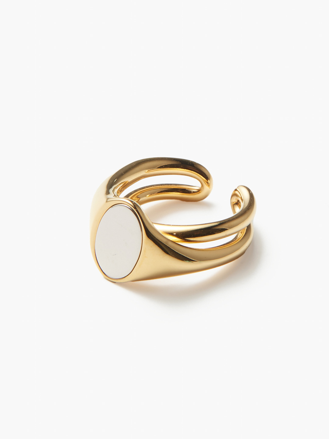 Chevaliere Initial Ring  - Yellow Gold