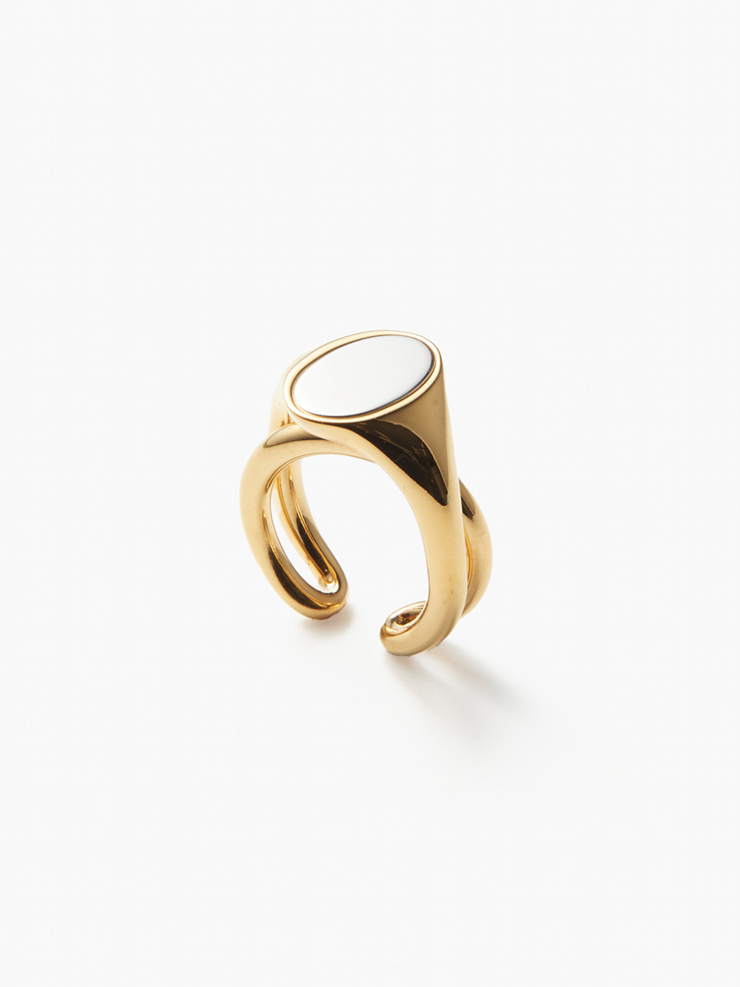 Chevaliere Initial Ring  - Yellow Gold