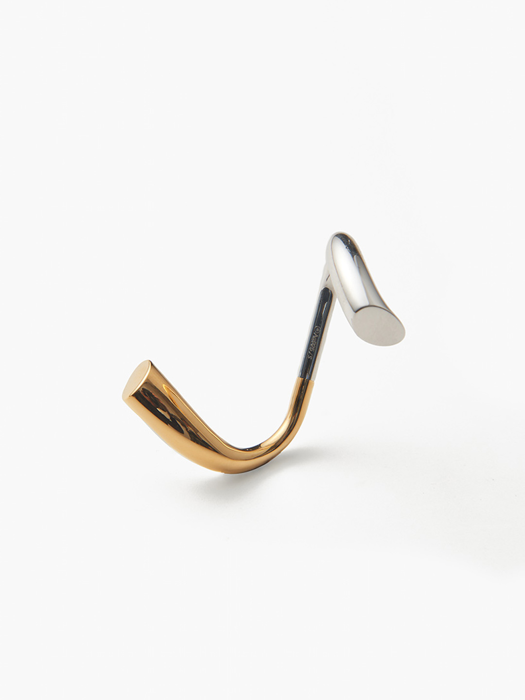 Double Biseau Ring - Silver / Yellow Gold