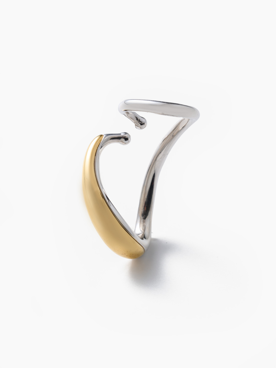Mirage Blow Ear Cuff - Silver / Yellow Gold