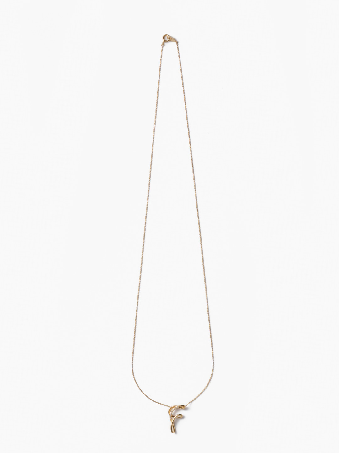 Alphajoaillerie Necklace - Letter F - Yellow Gold