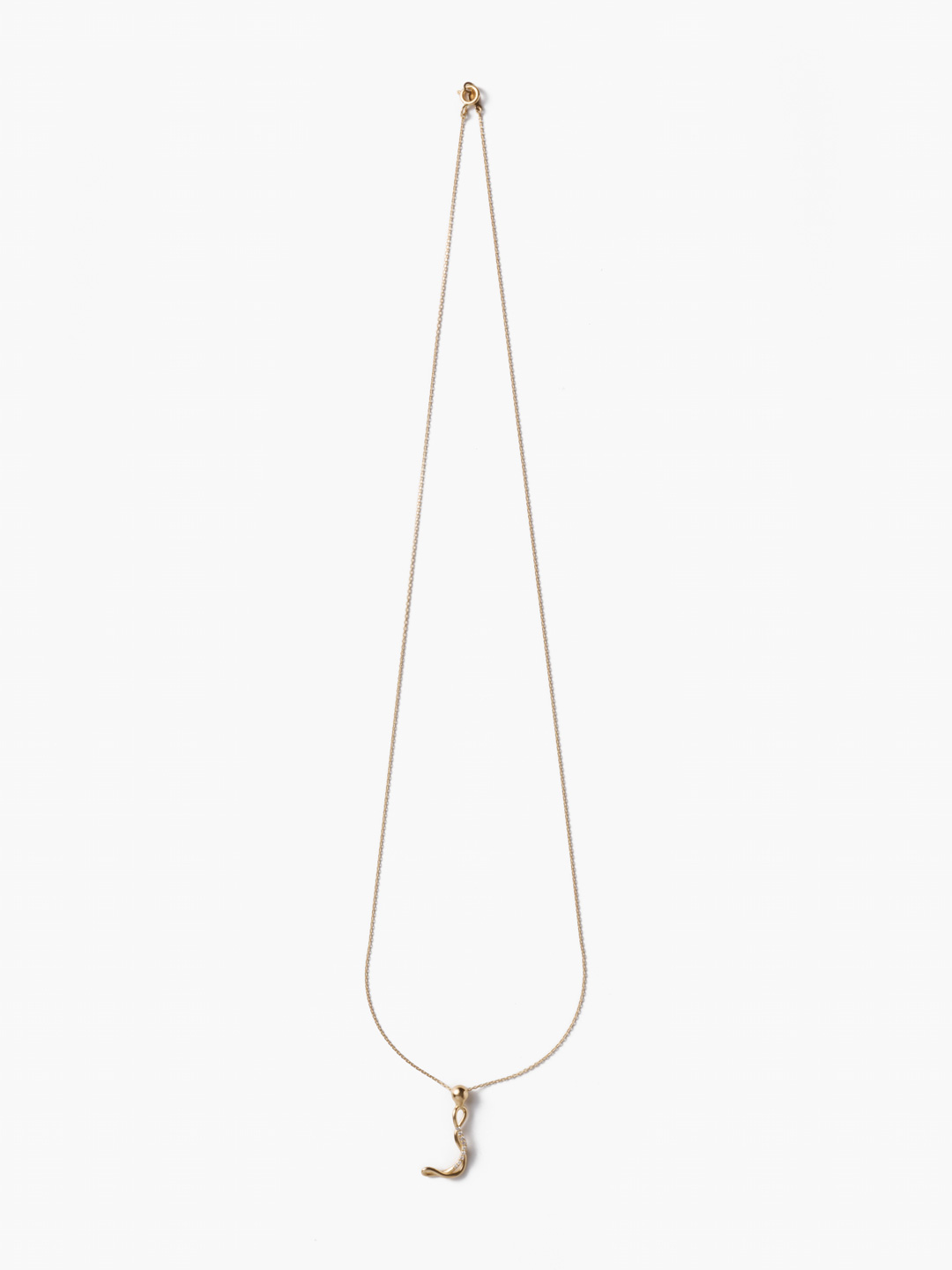 Alphajoaillerie Necklace - Letter J - Yellow Gold