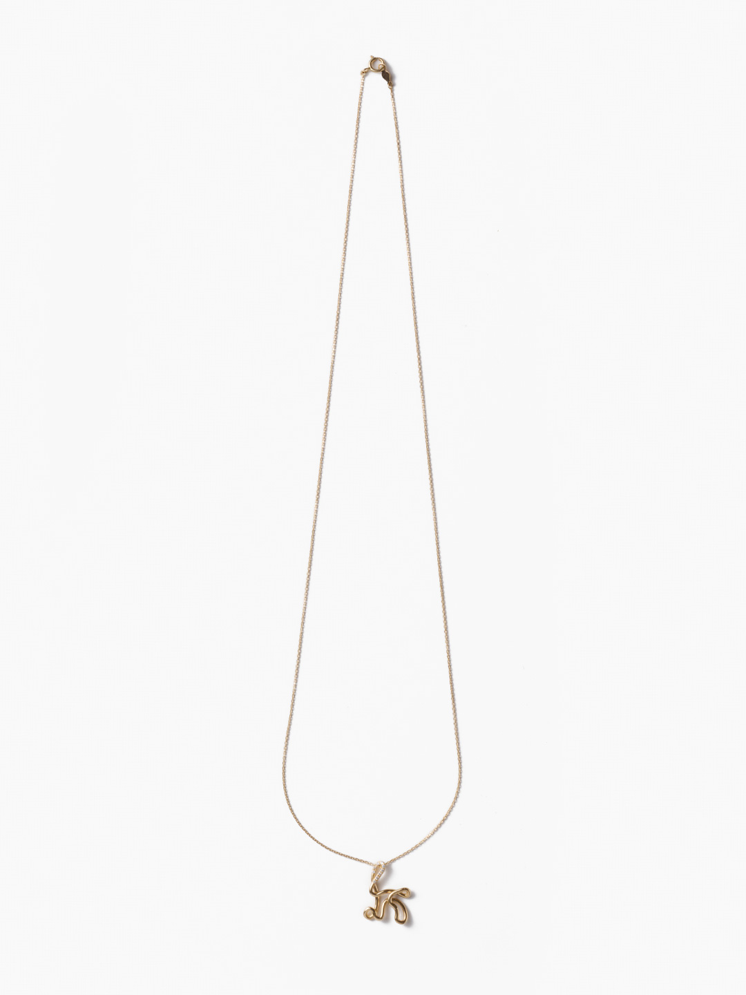 Alphajoaillerie Necklace - Letter K - Yellow Gold
