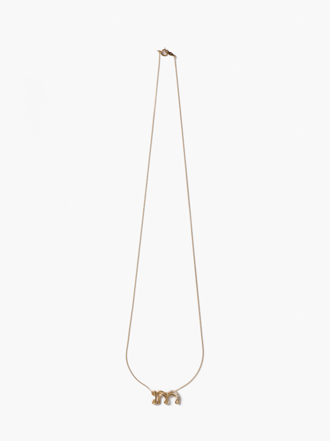Alphajoaillerie Necklace - Letter M - Yellow Gold