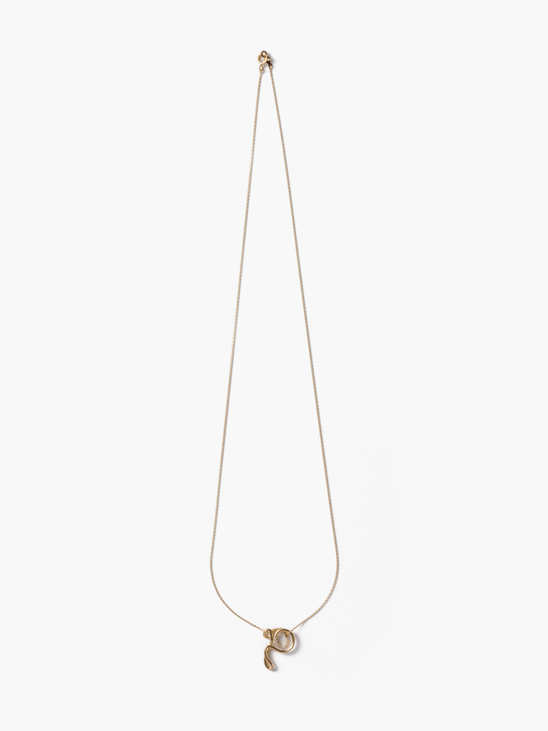 Alphajoaillerie Necklace - Letter P - Yellow Gold