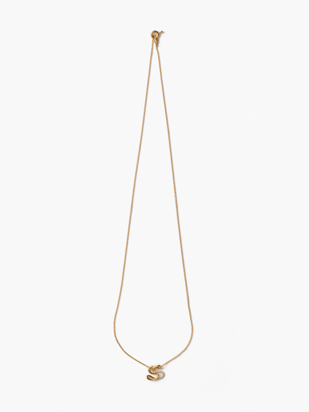 Alphajoaillerie Necklace - Letter S - Yellow Gold