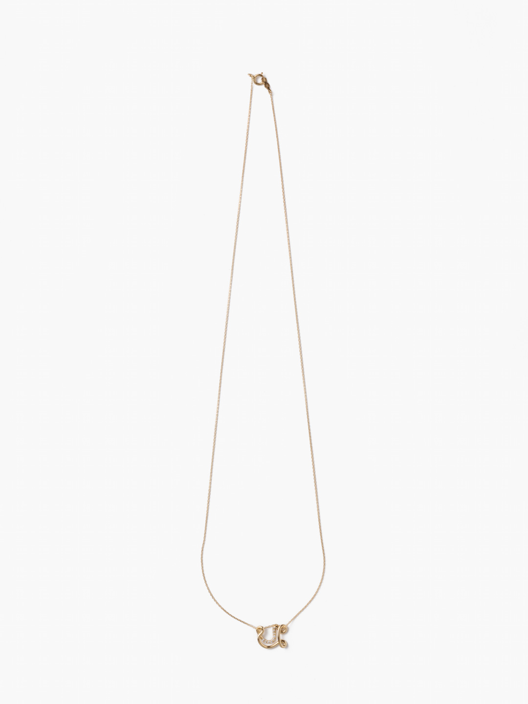 Alphajoaillerie Necklace - Letter U - Yellow Gold