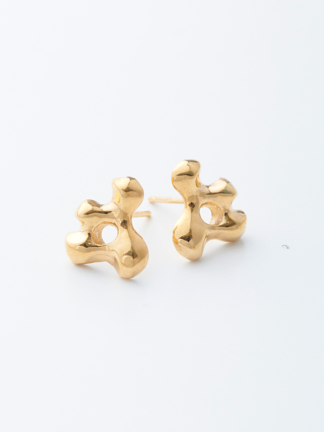 Simone Studs Pierced Earrings - Yellow Gold