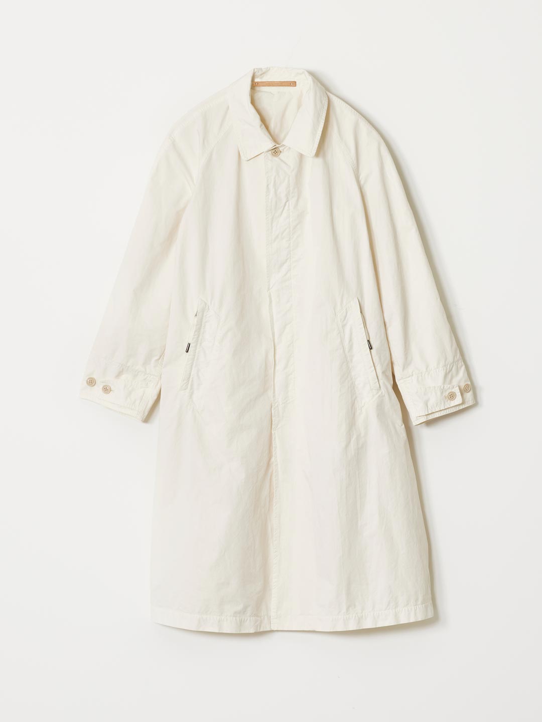 N/P Garment Dyed Balmacaan Coat - Ivory