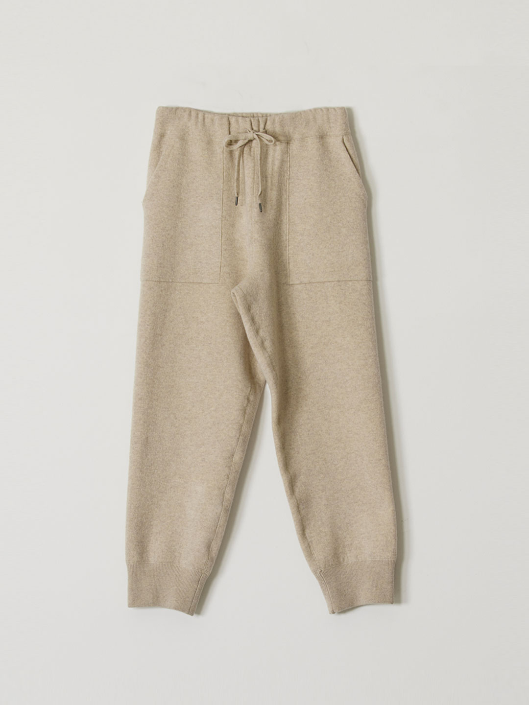 Double Faced Knit Sweat Pants - Beige