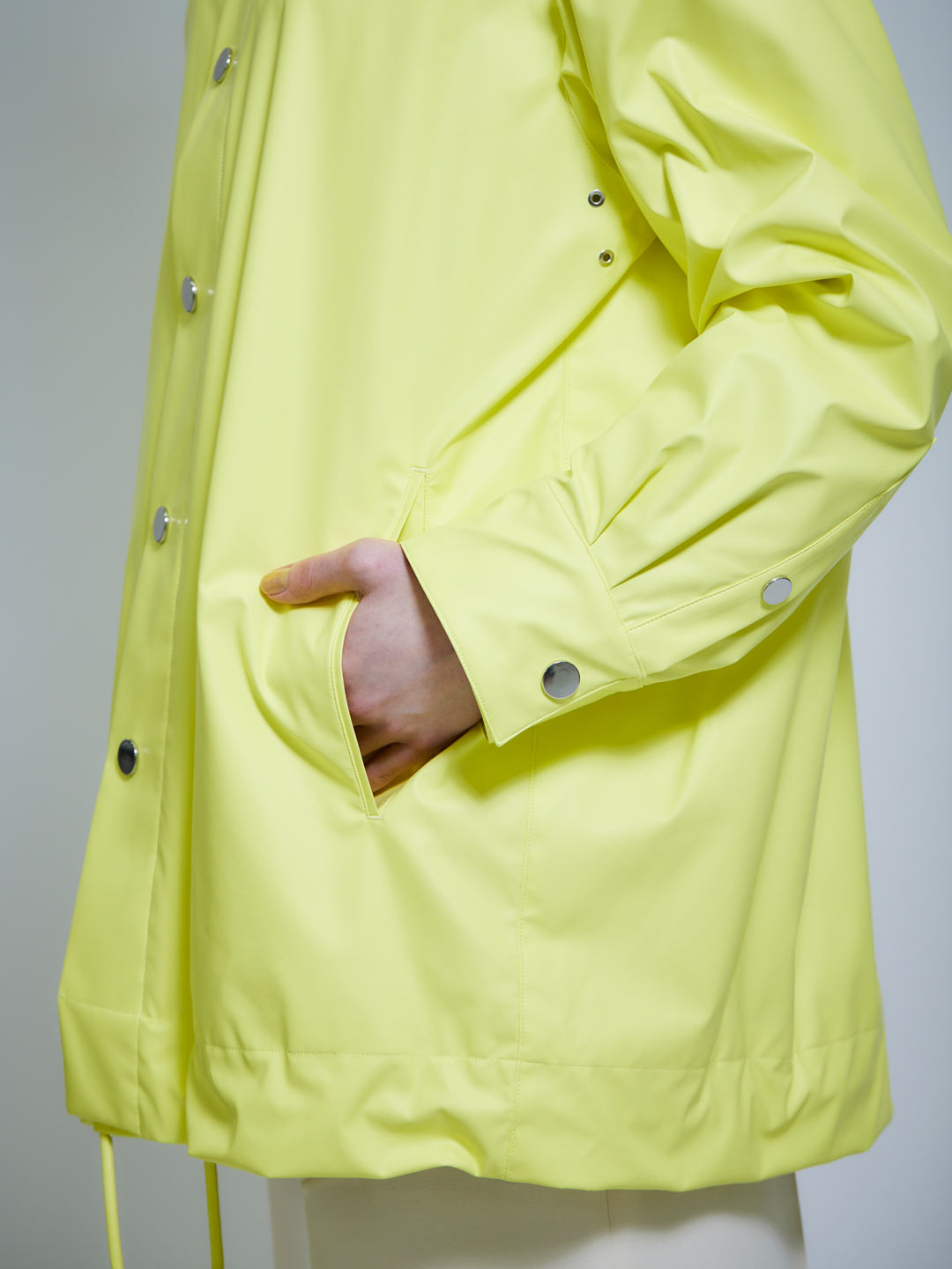 Dropped Shoulder Short Coat - Yellow